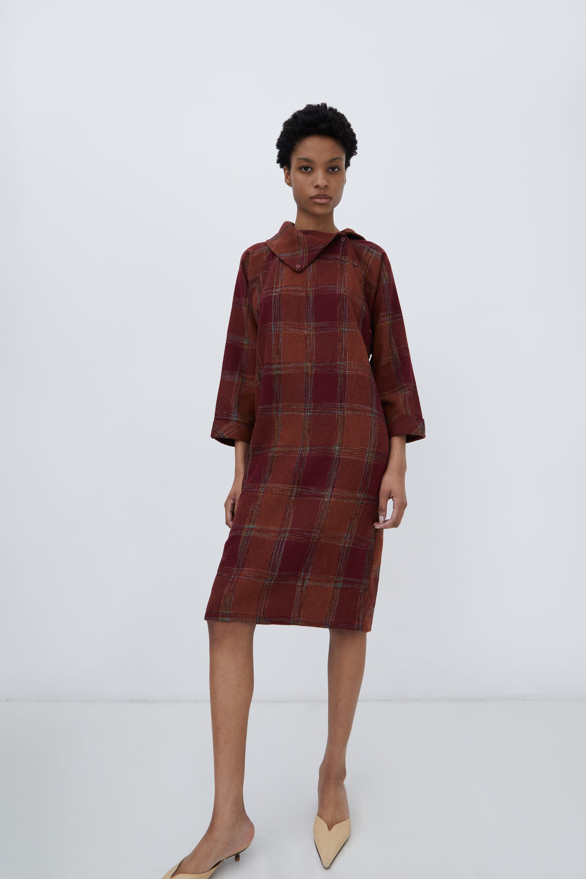 CHECK WOOL DRESS