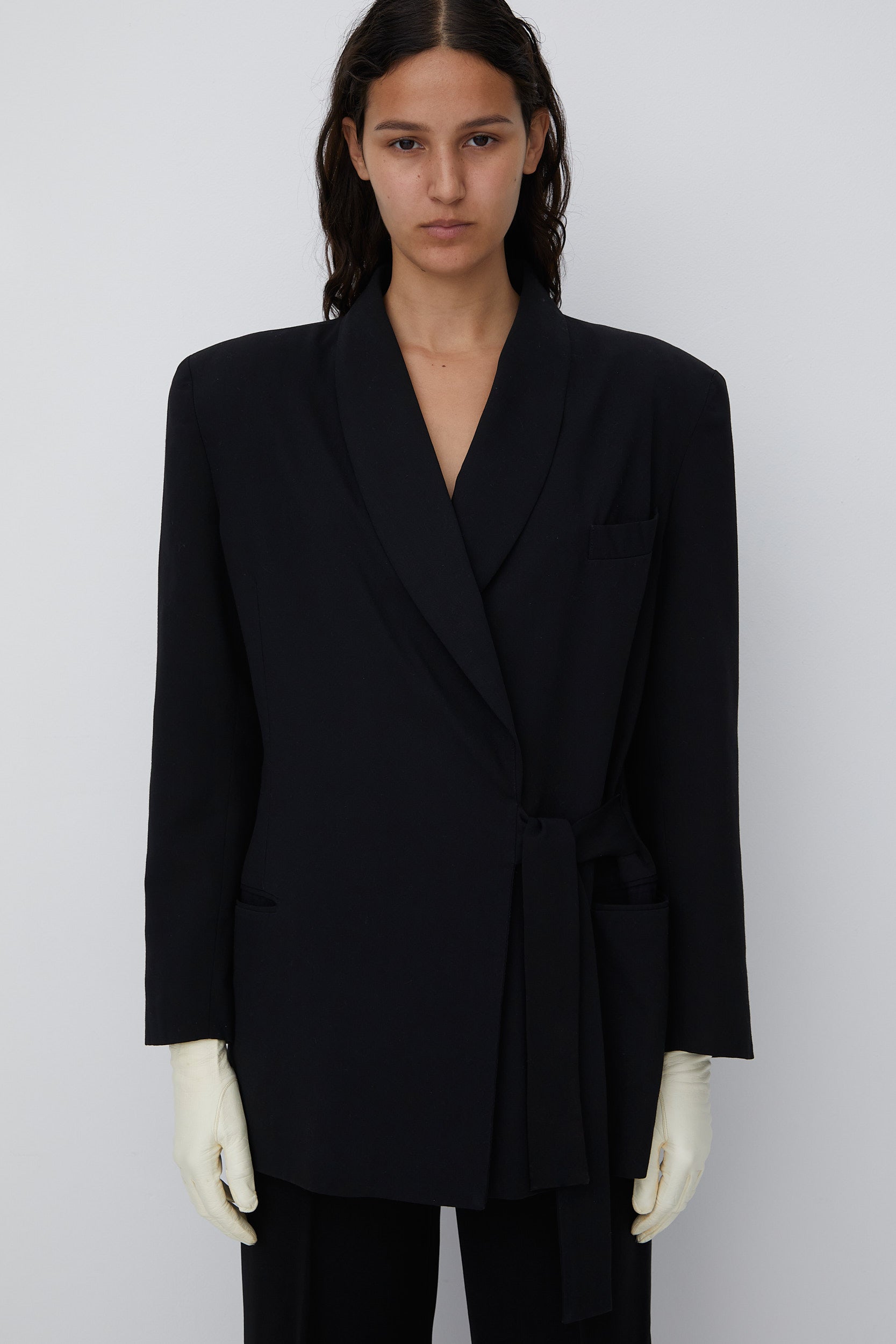 BELTED WRAP BLAZER