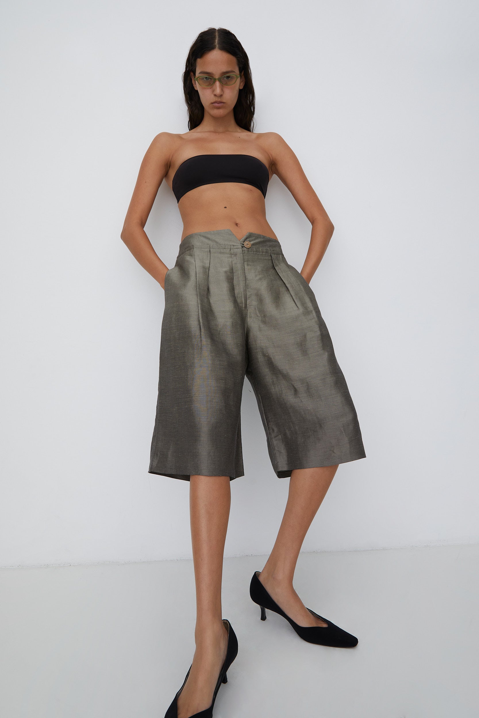 GIORGIO ARMANI SILK LINEN SHORTS