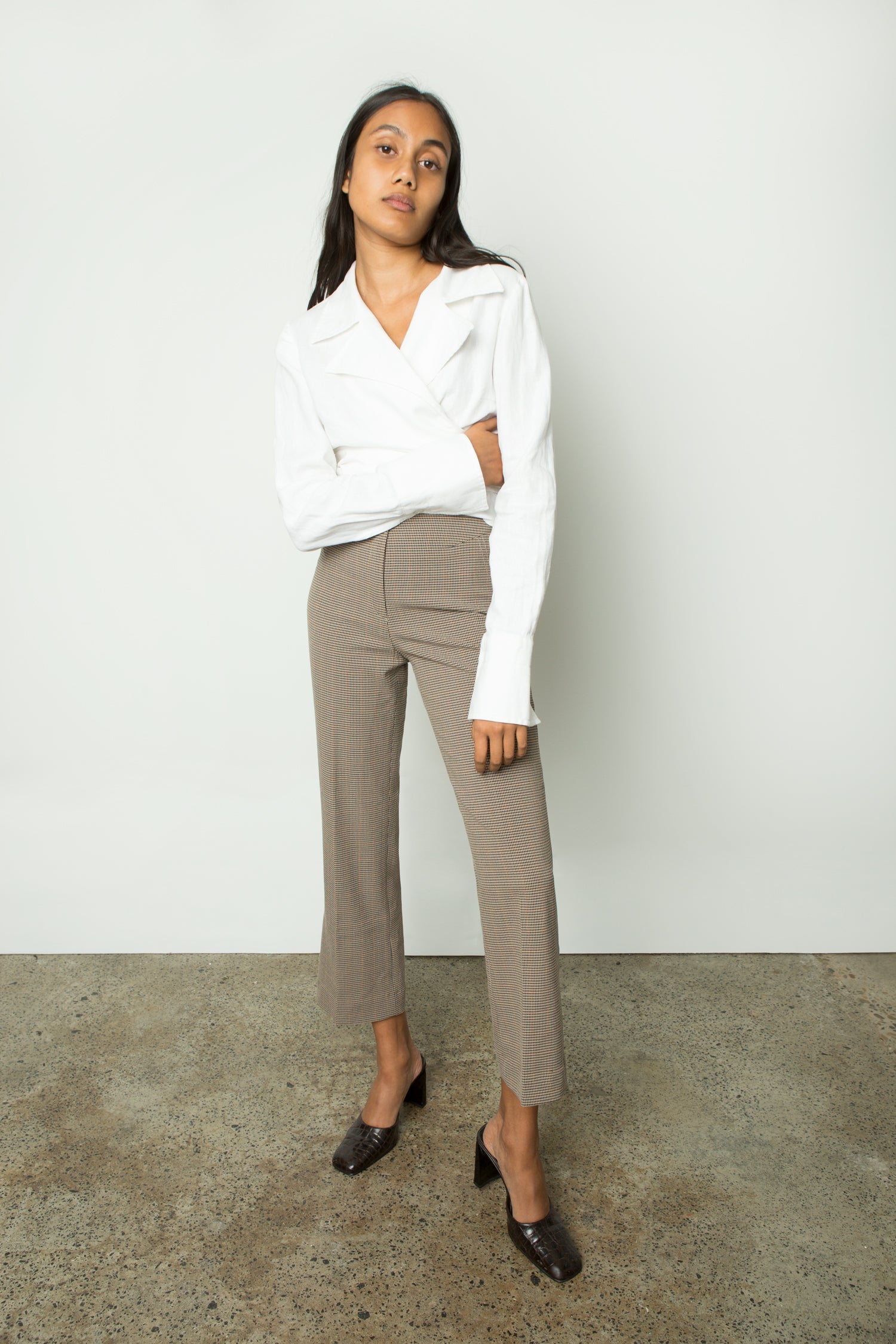 CROPPED CHECK TROUSER