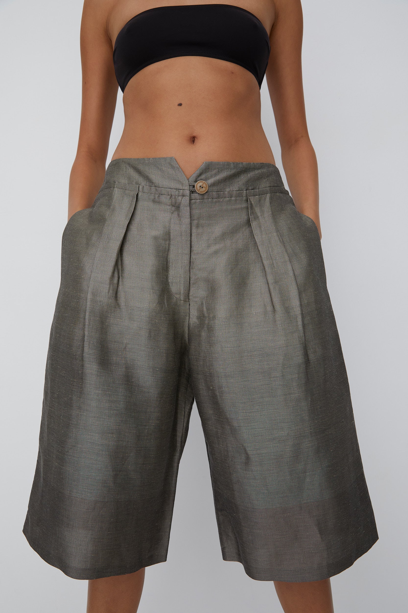 GIORGIO ARMANI SILK LINEN SHORTS