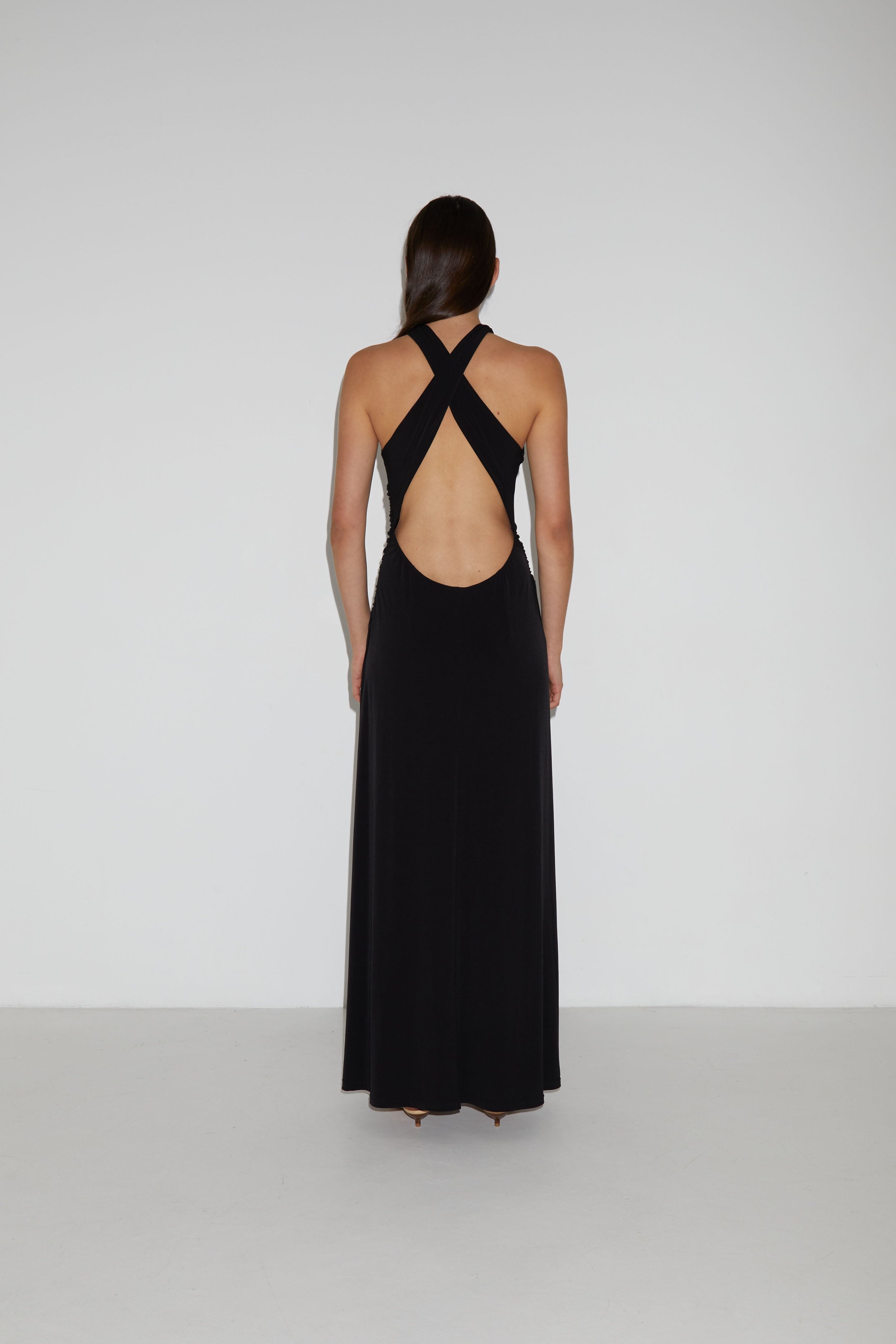 BACKLESS JERSEY GOWN