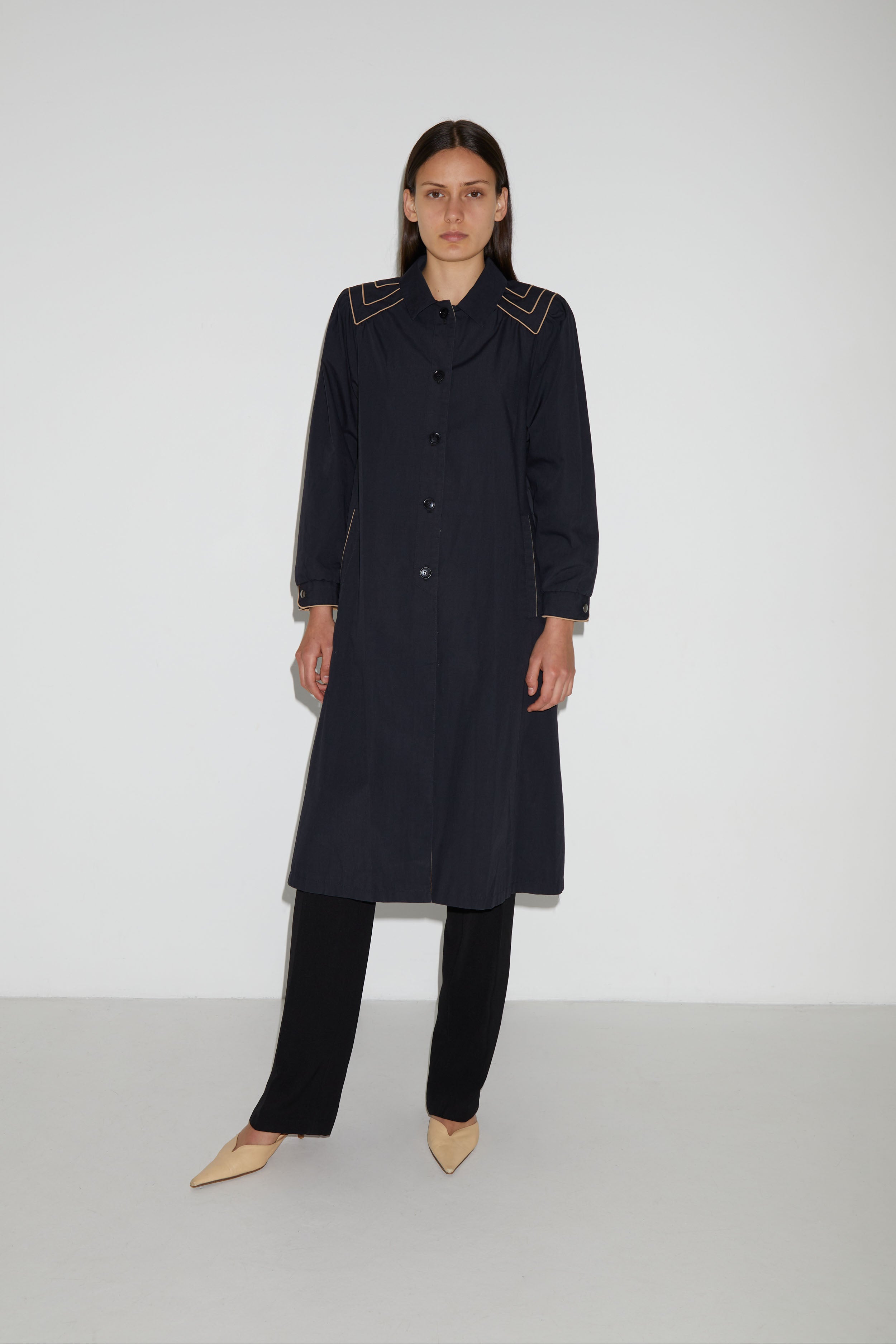 GATHERED COTTON COAT