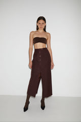 BUTTONED MIDI SKIRT