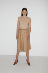 PLEATED WOOL SKIRT