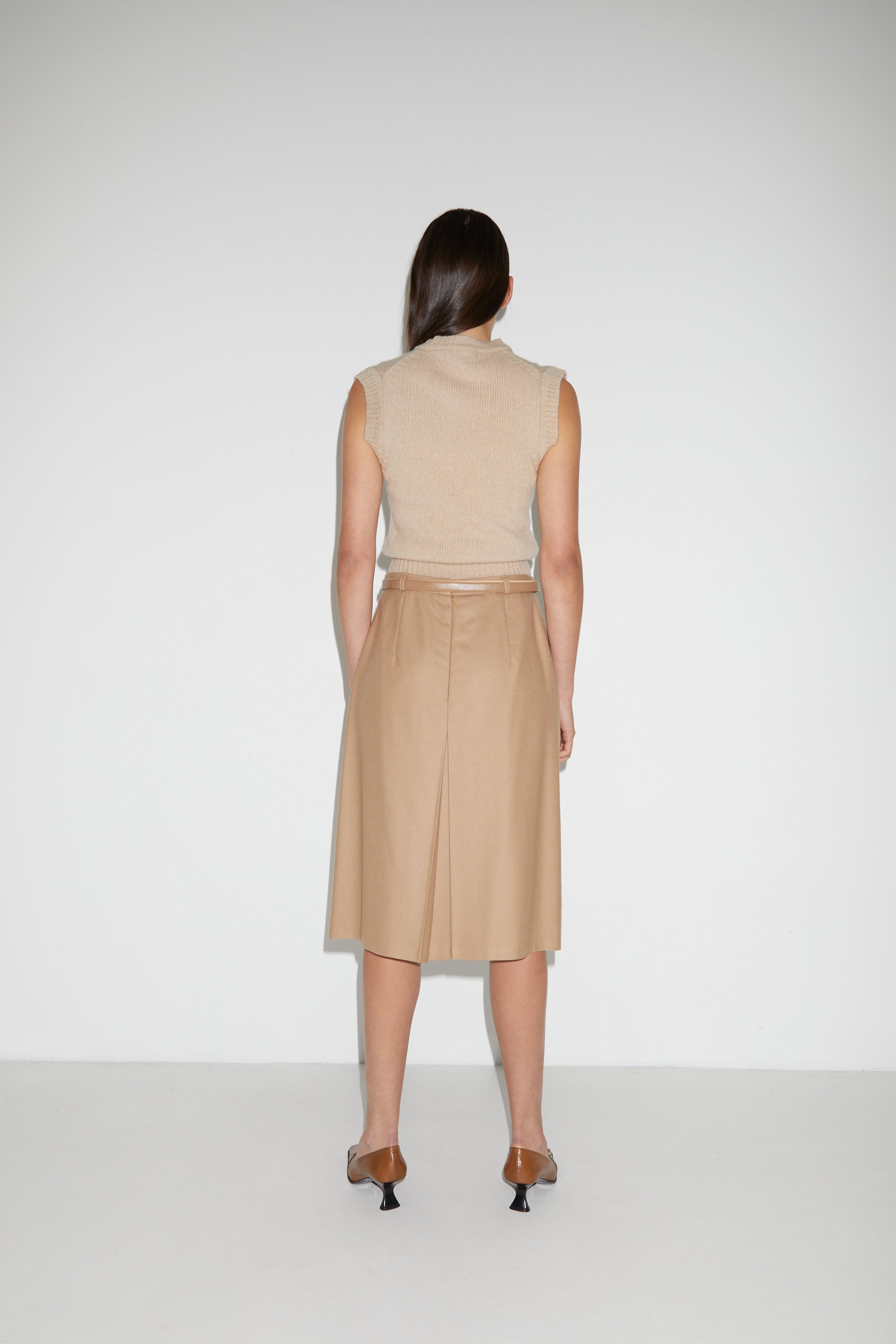 PLEATED WOOL SKIRT
