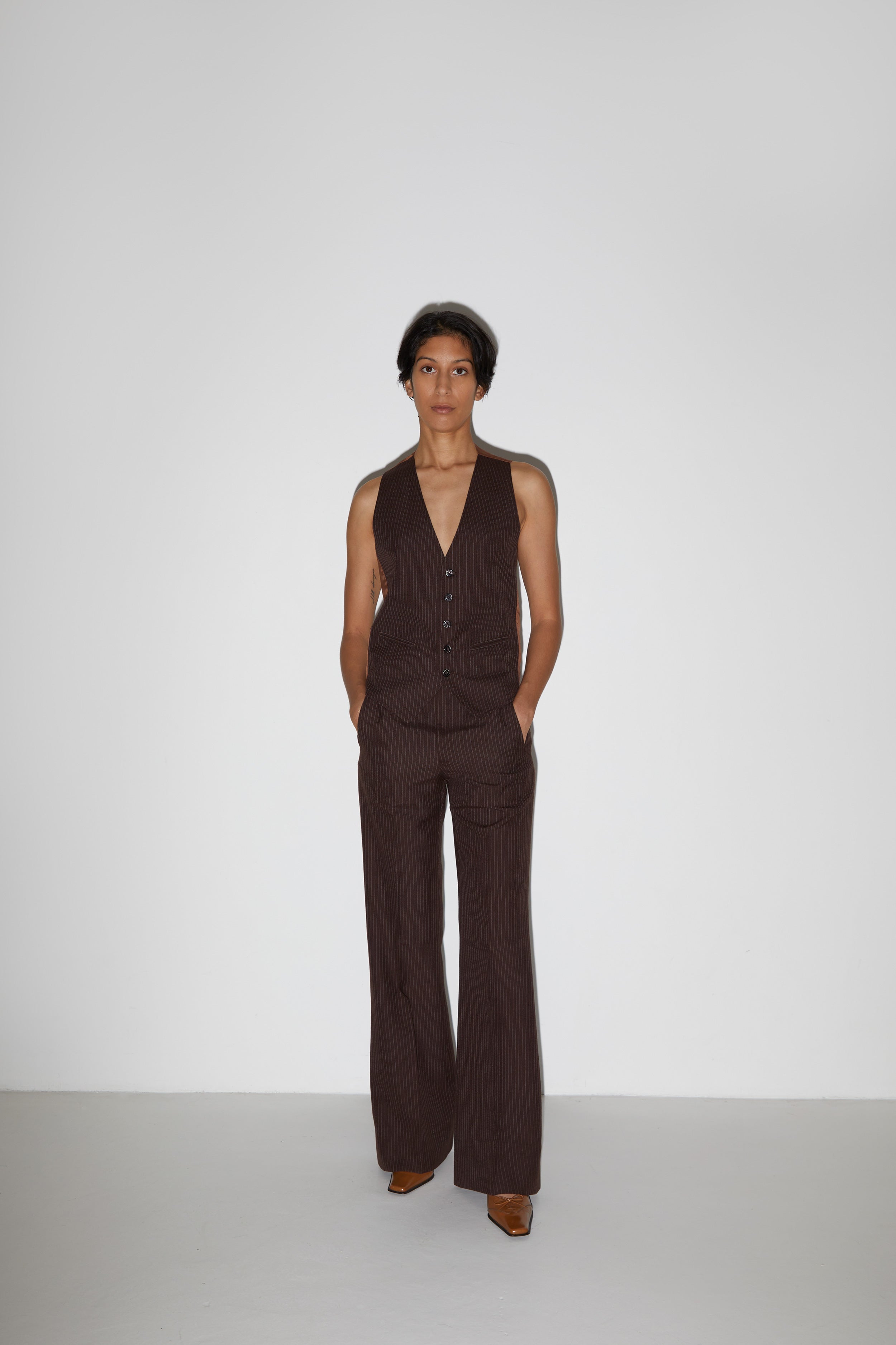 THREE PIECE PINSTRIPE SUIT