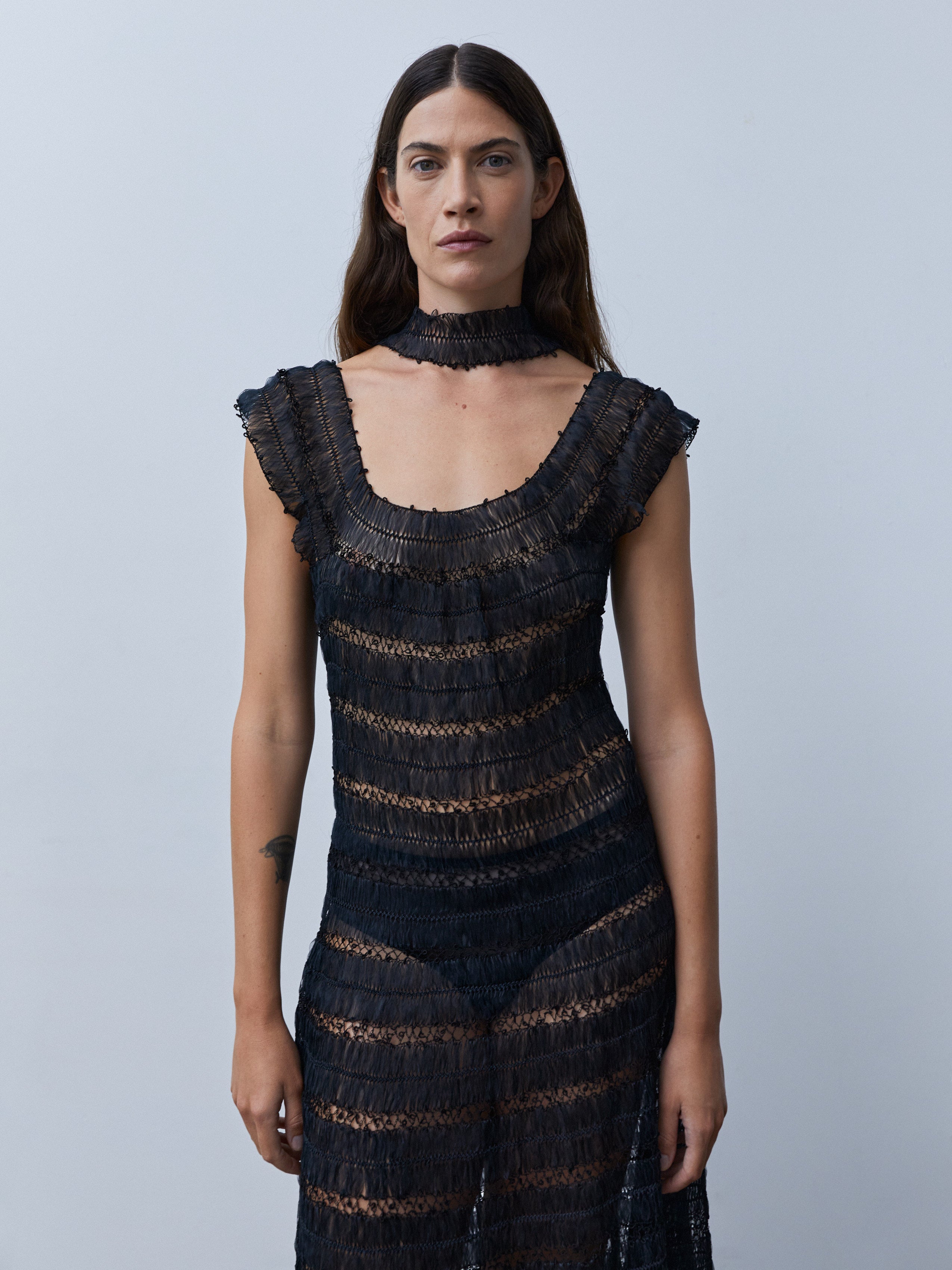 1950s HAIRPIN CROCHET LACE DRESS