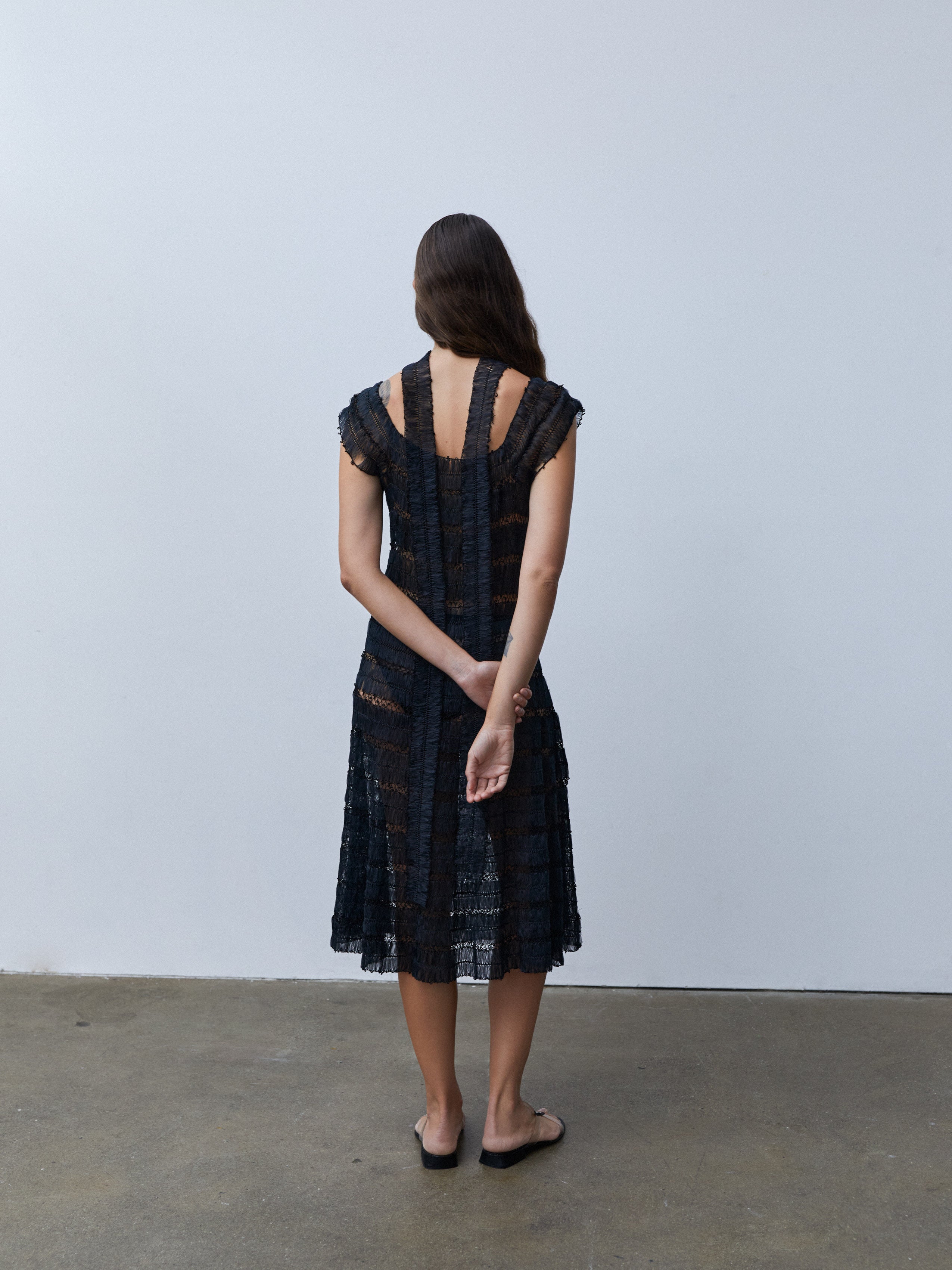 1950s HAIRPIN CROCHET LACE DRESS