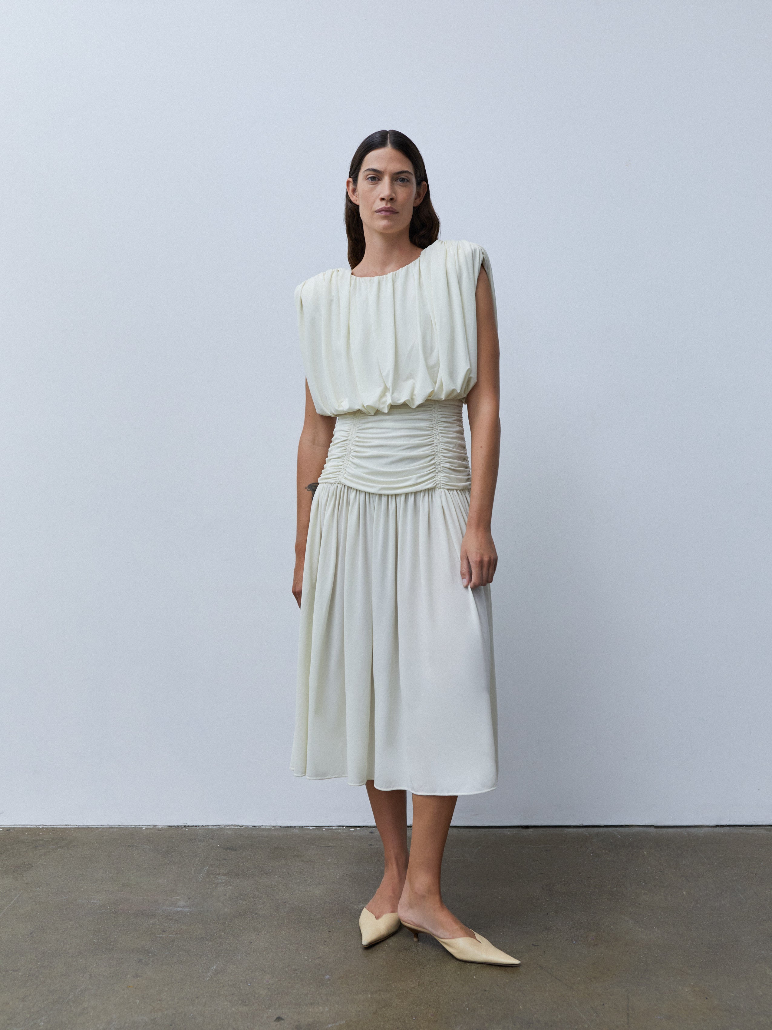 1980s GATHERED DRESS