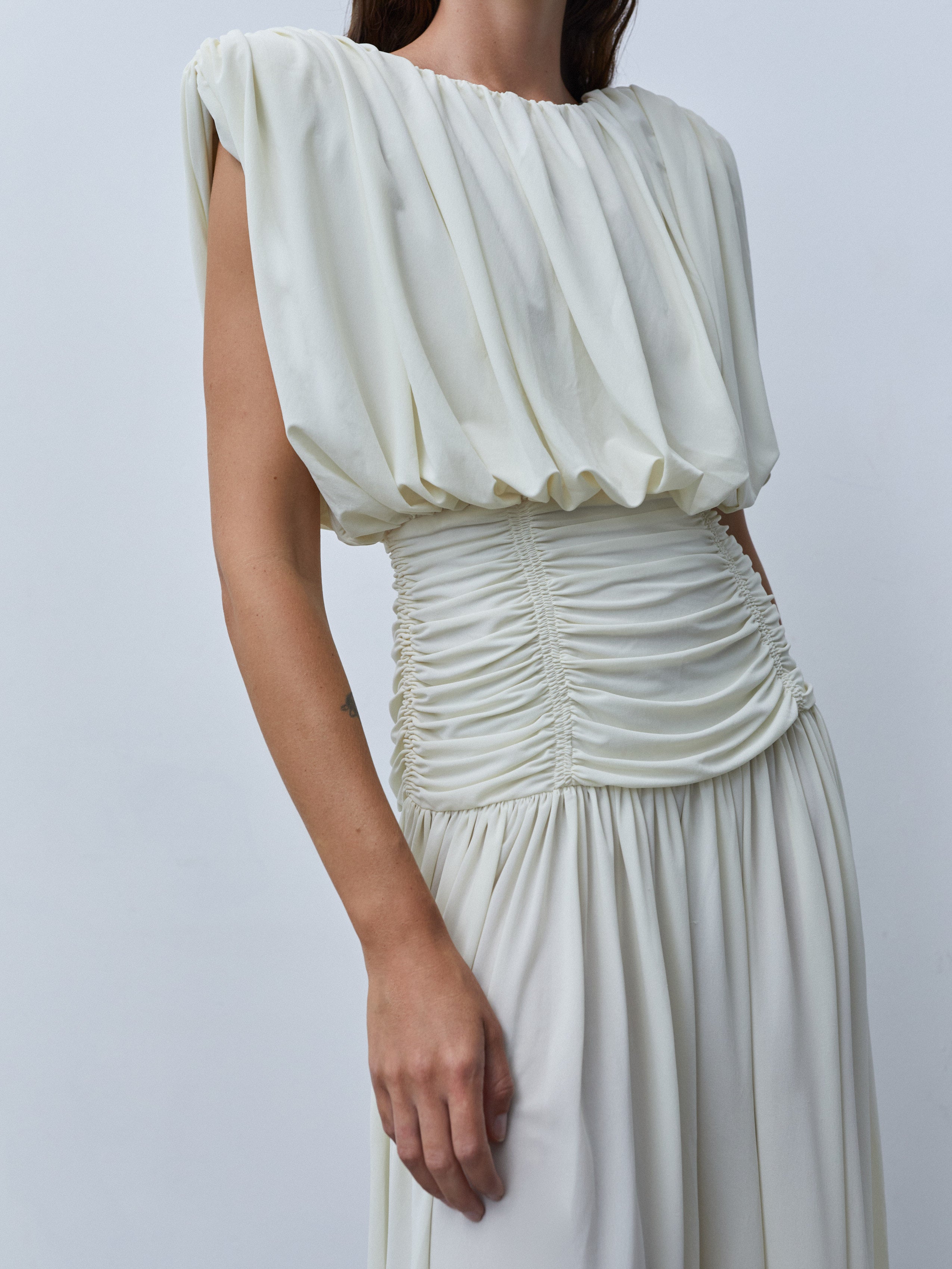 1980s GATHERED DRESS