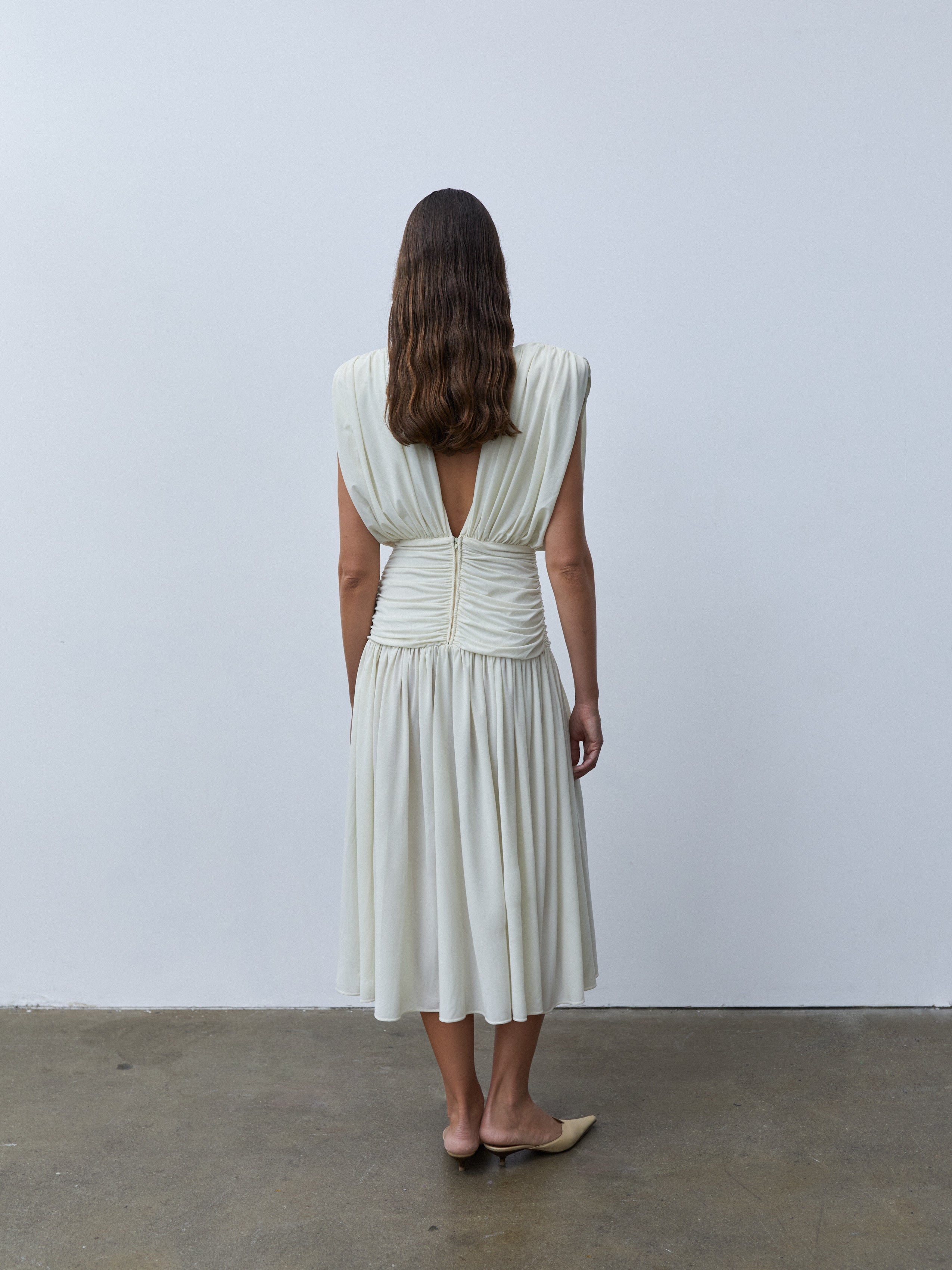 1980s GATHERED DRESS