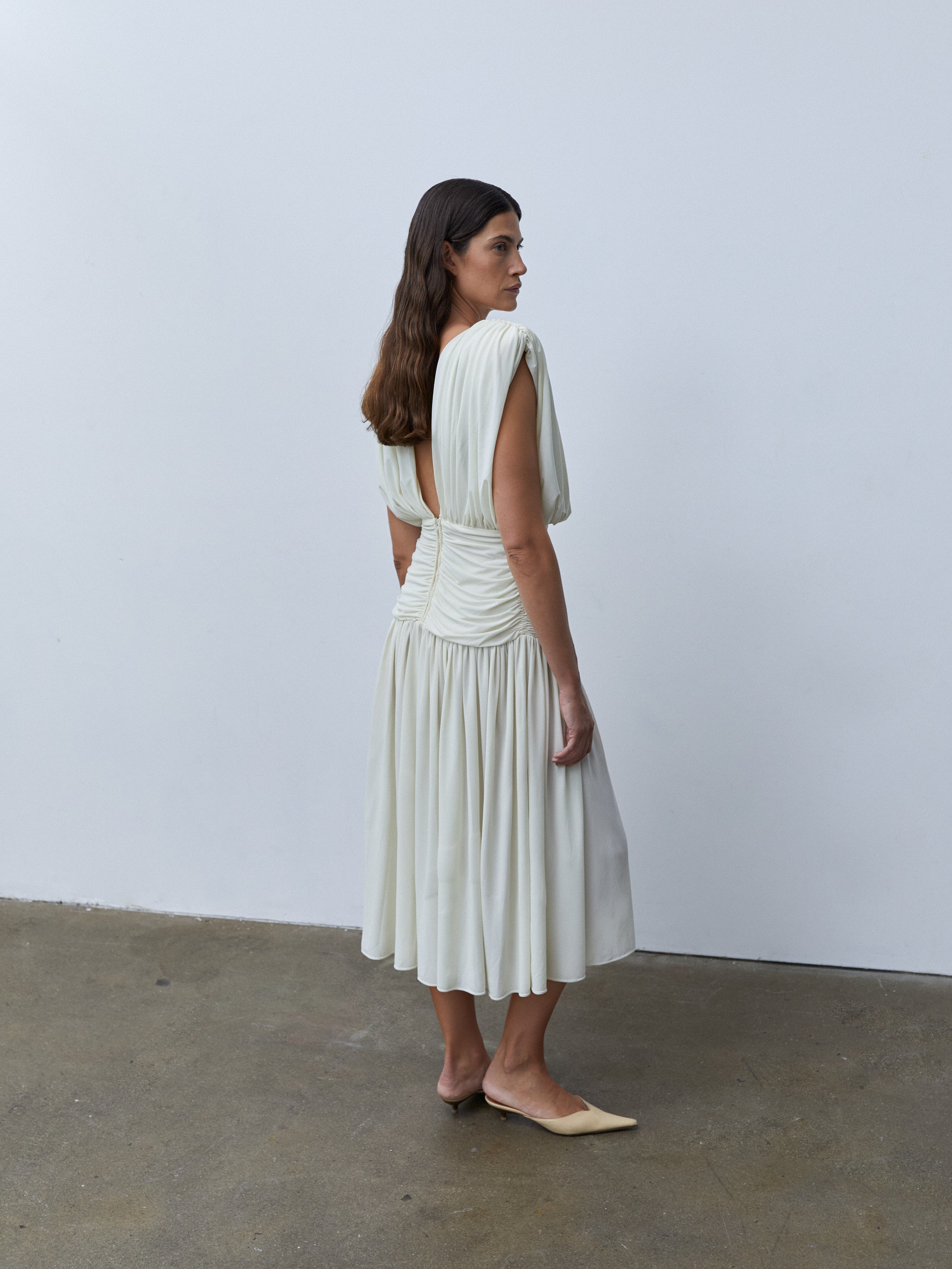 1980s GATHERED DRESS