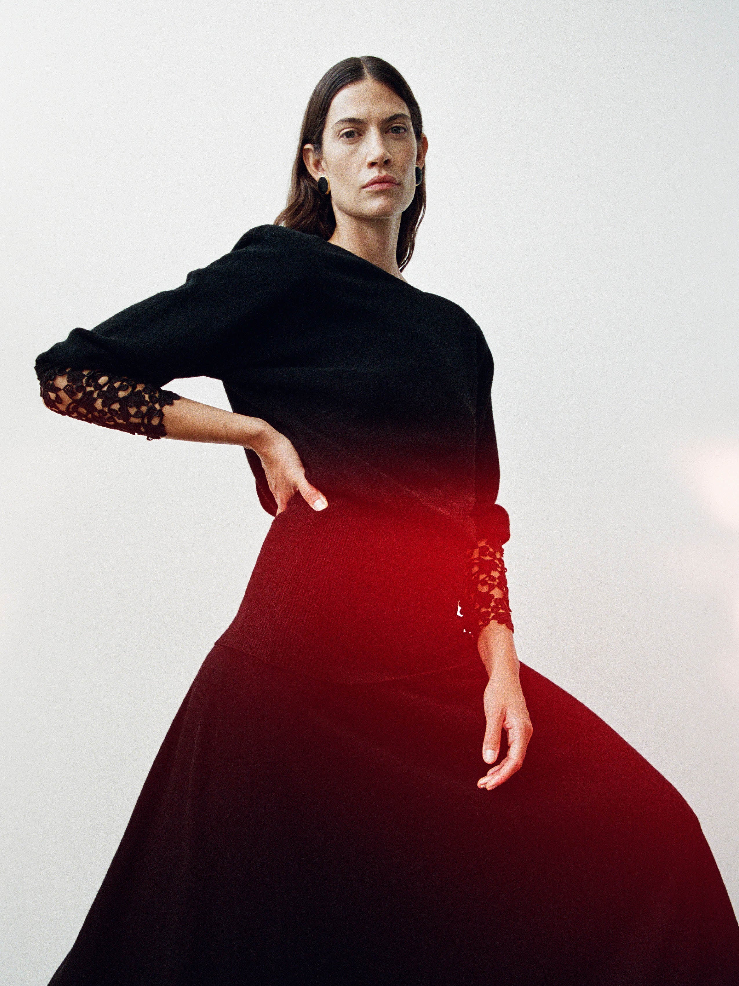 1980s WOOL LACE DRESS