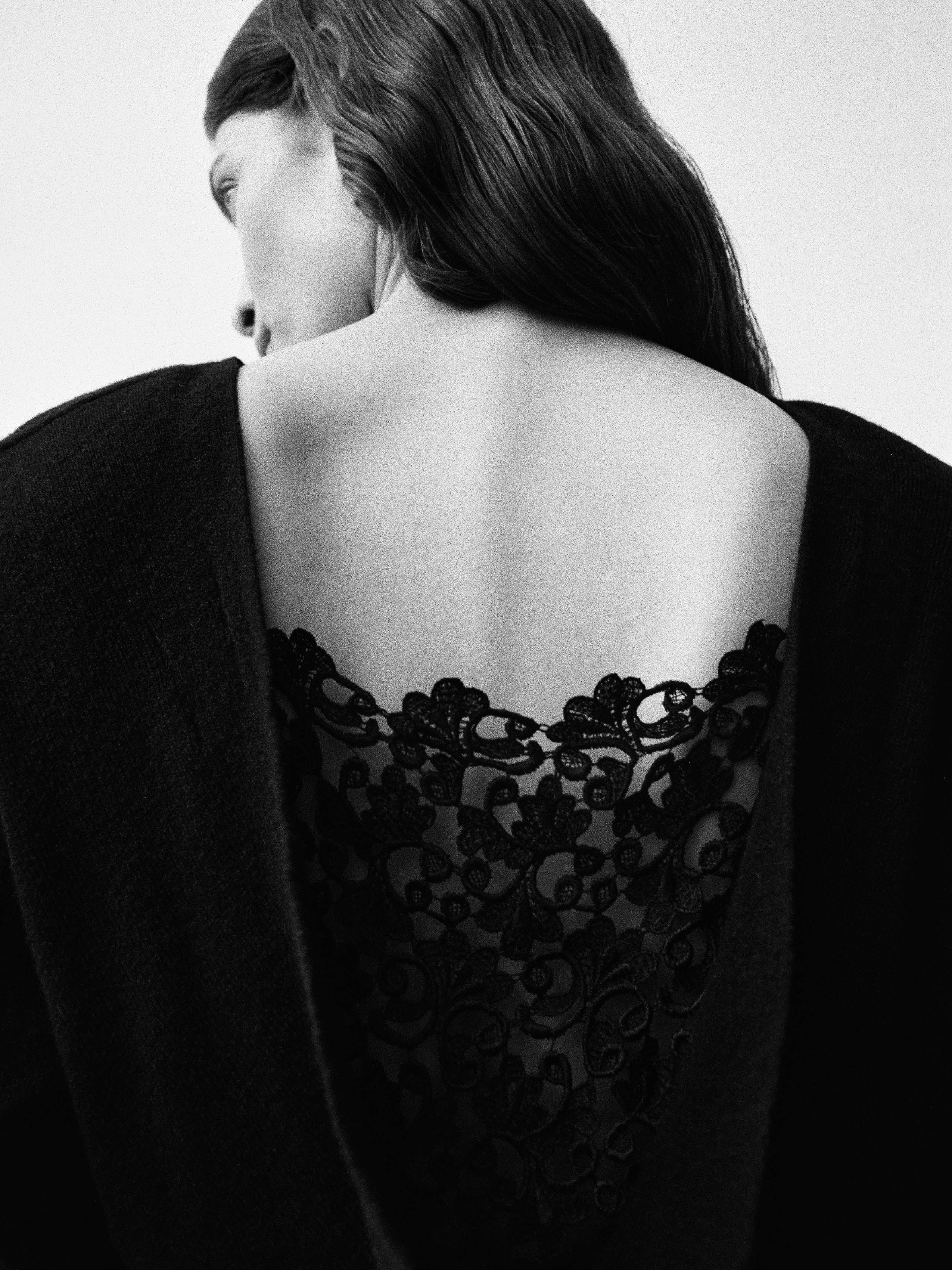 1980s WOOL LACE DRESS
