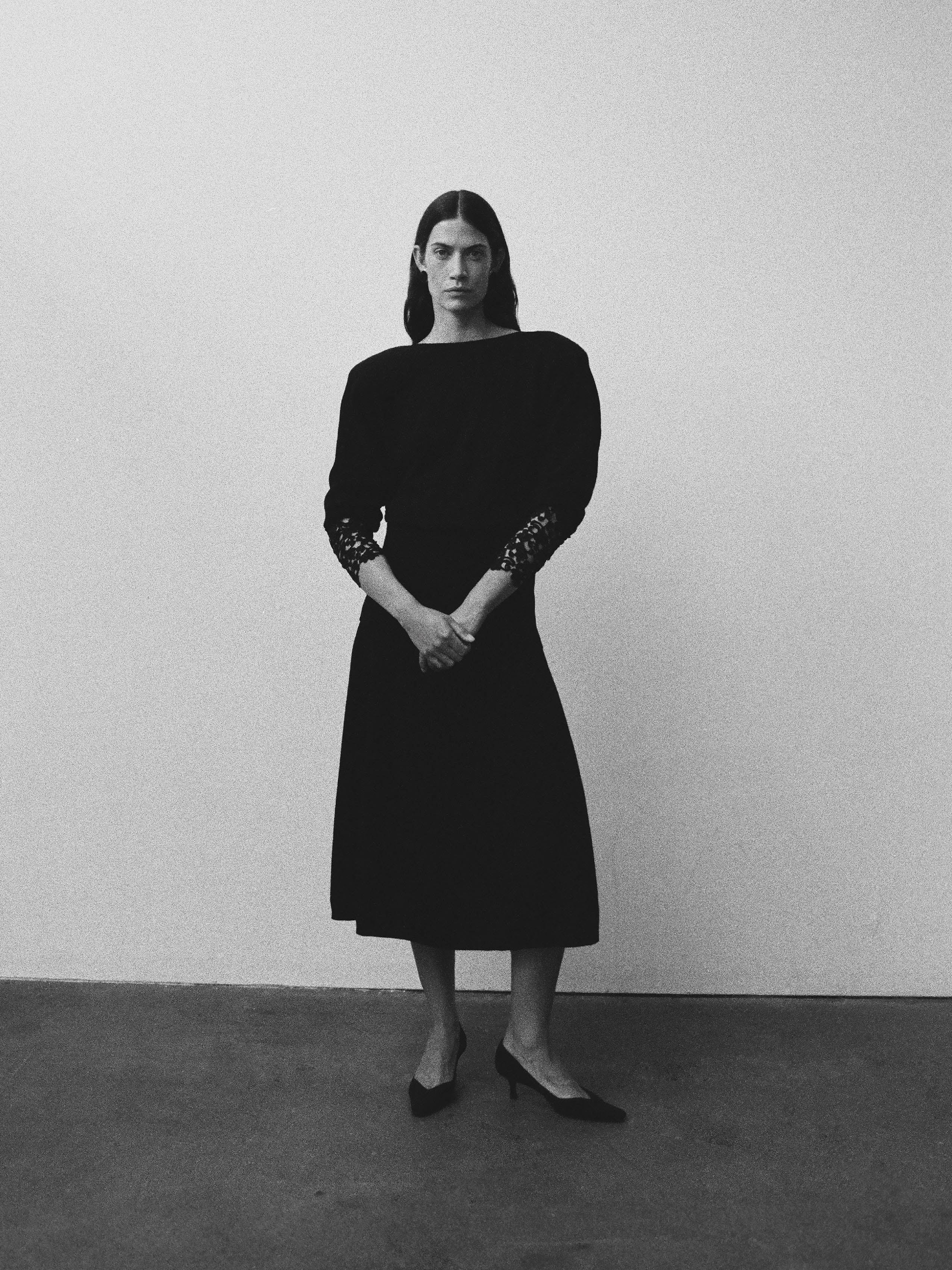 1980s WOOL LACE DRESS