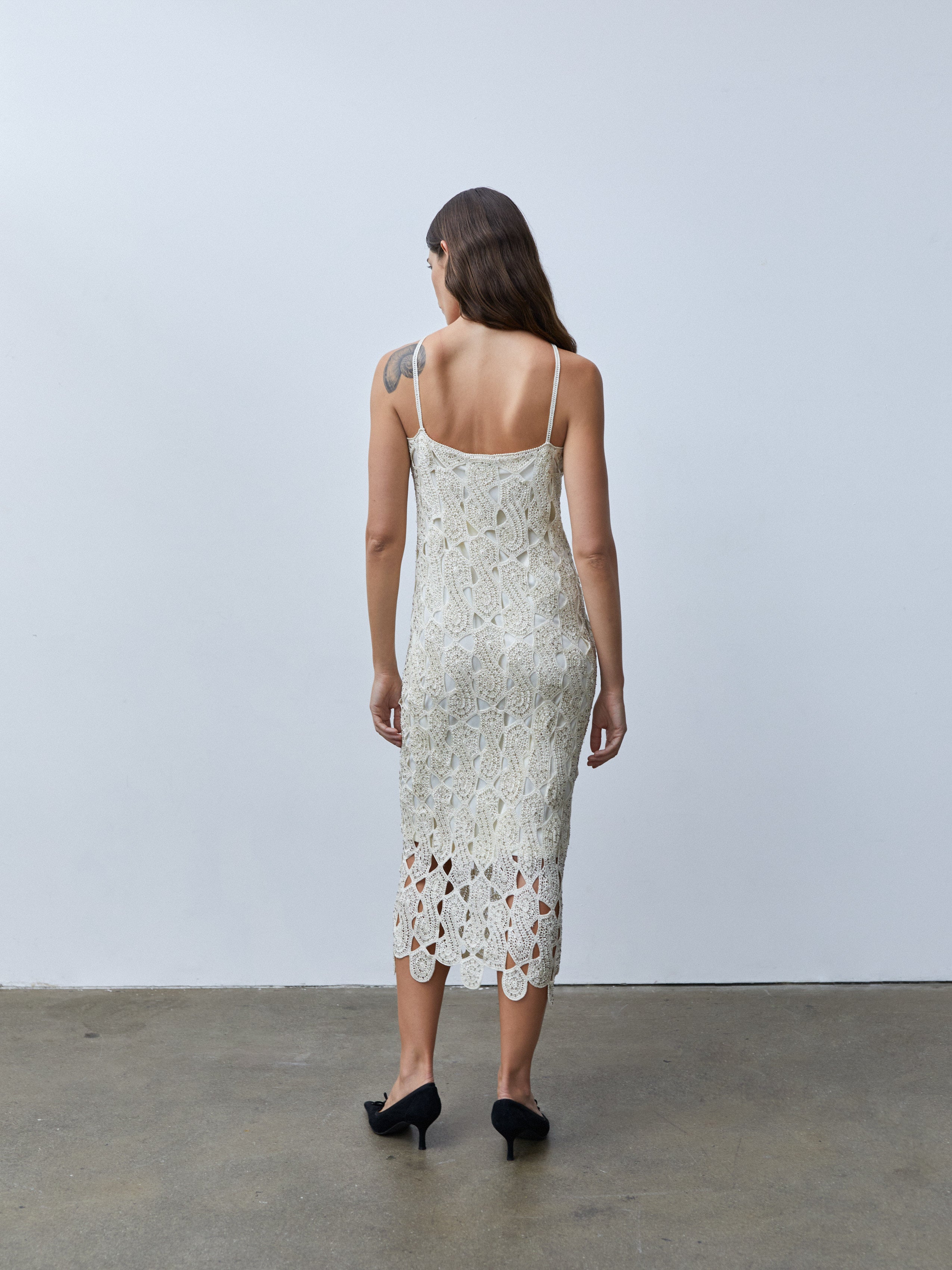 BEADED CROCHET DRESS