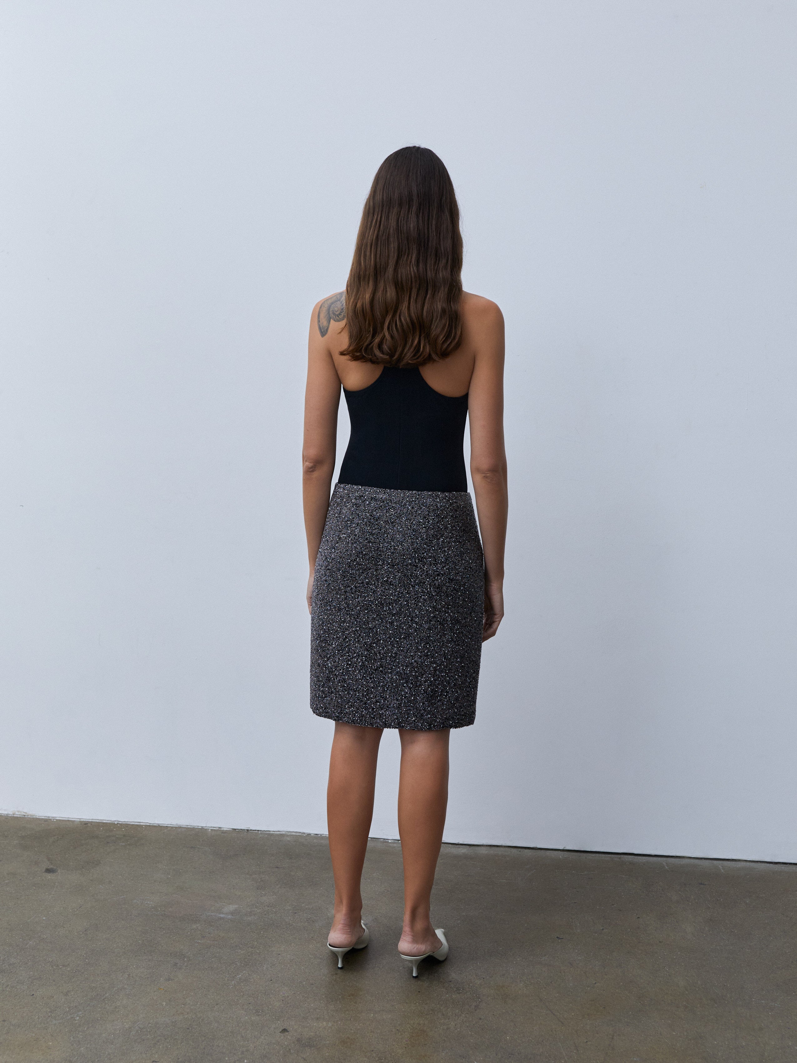 JIL SANDER FALL 2007 BEADED SKIRT