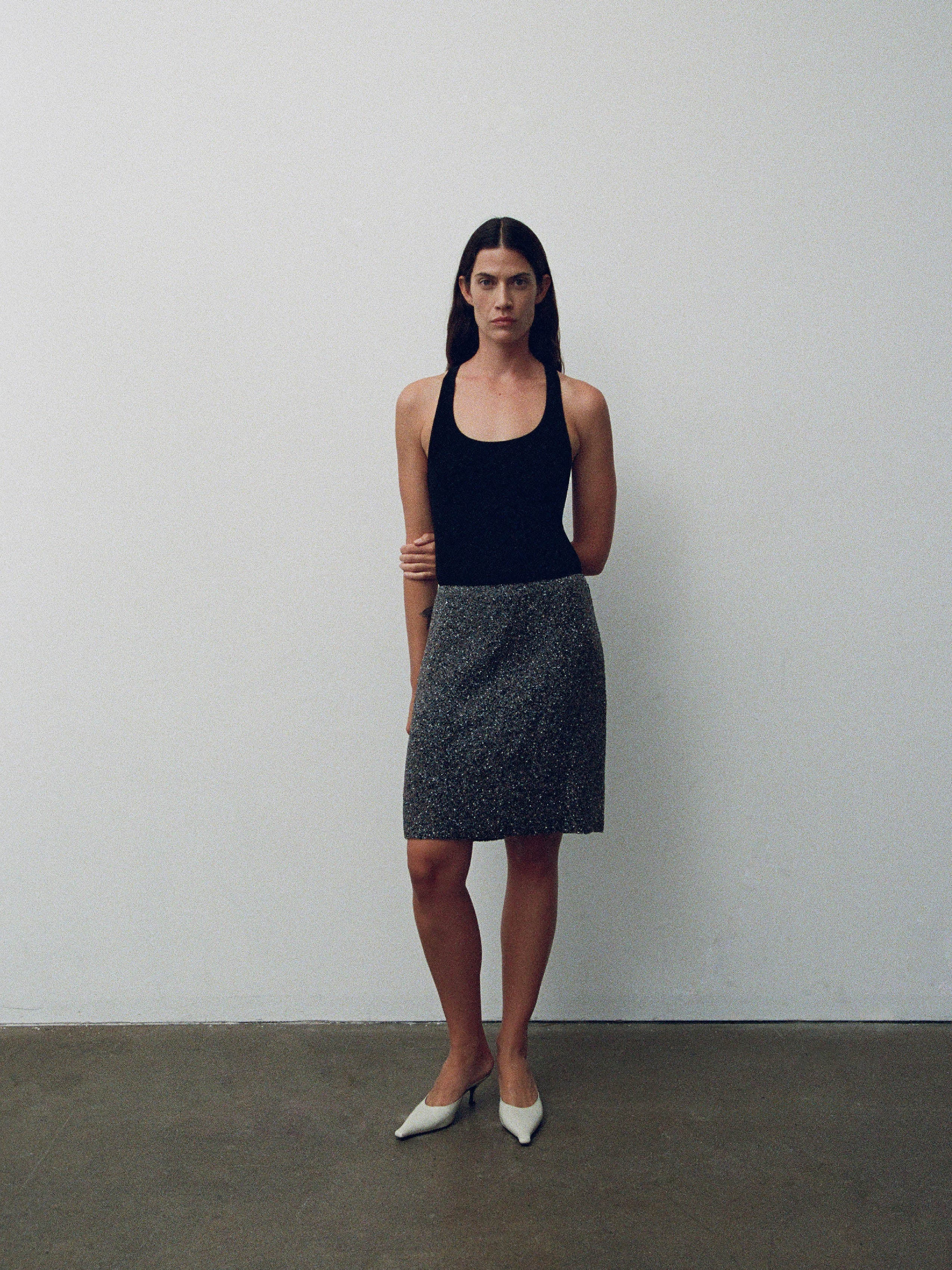 JIL SANDER FALL 2007 BEADED SKIRT