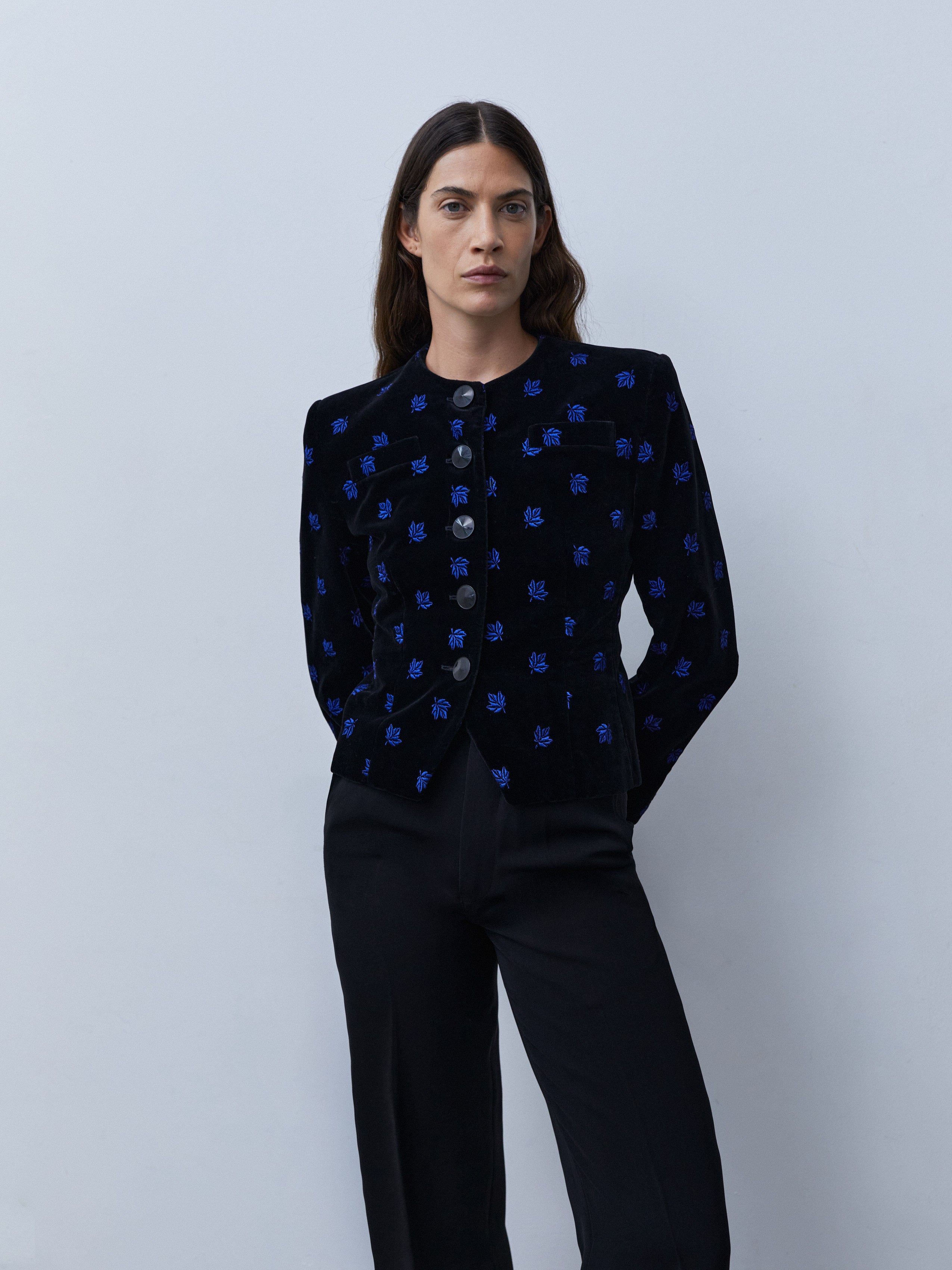 GUY LAROCHE EMBROIDERED VELVET JACKET