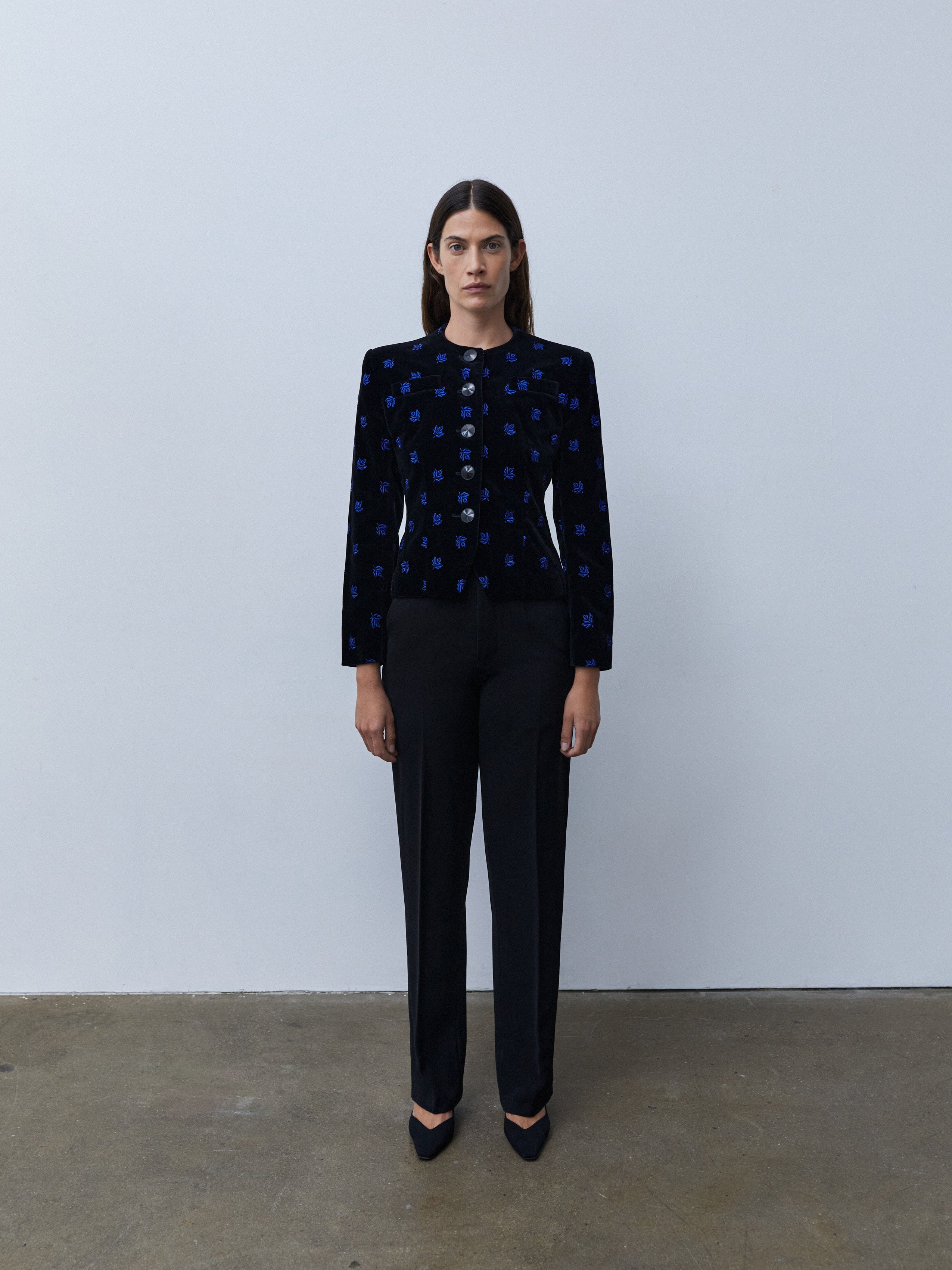 GUY LAROCHE EMBROIDERED VELVET JACKET