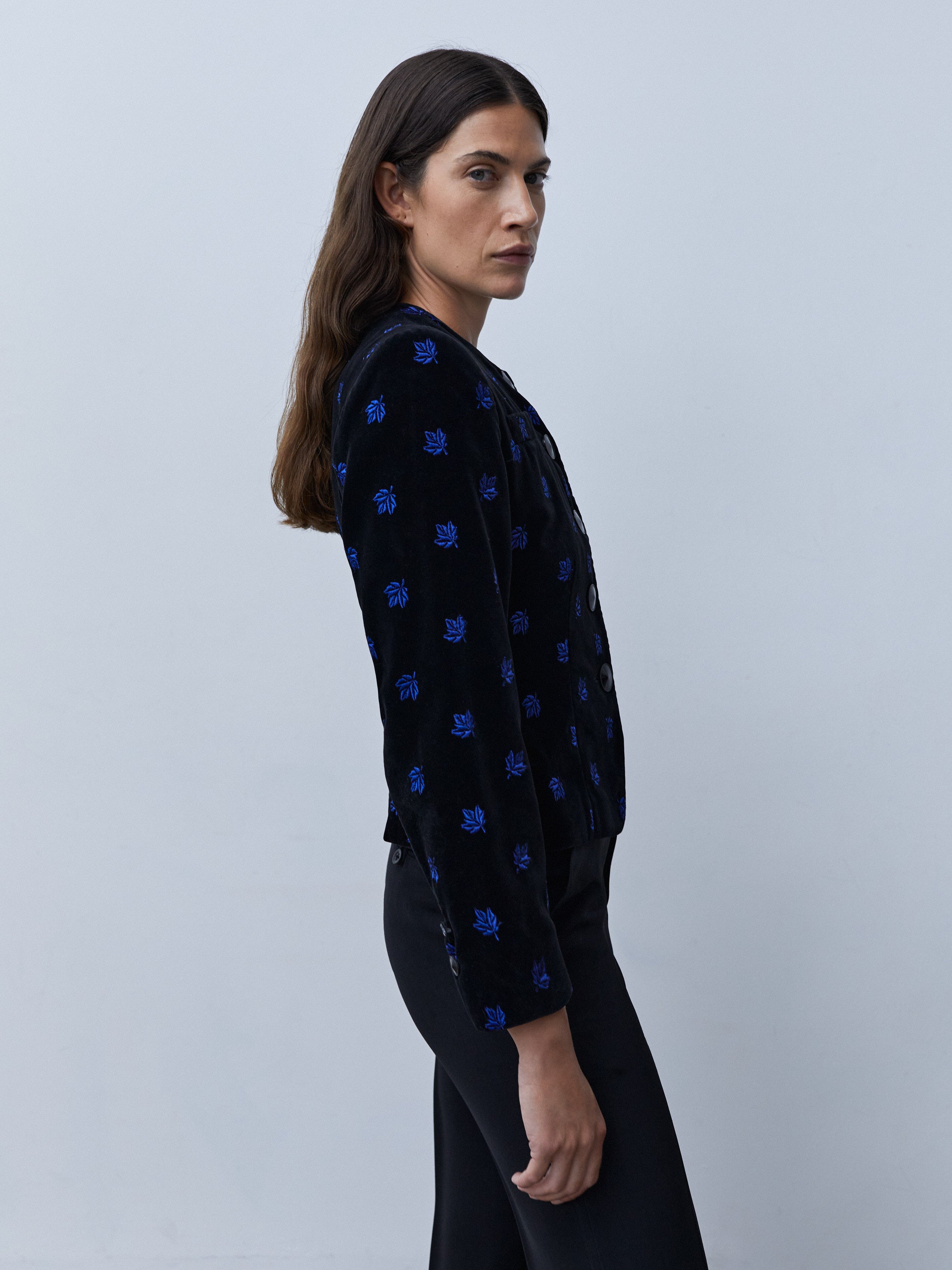 GUY LAROCHE EMBROIDERED VELVET JACKET