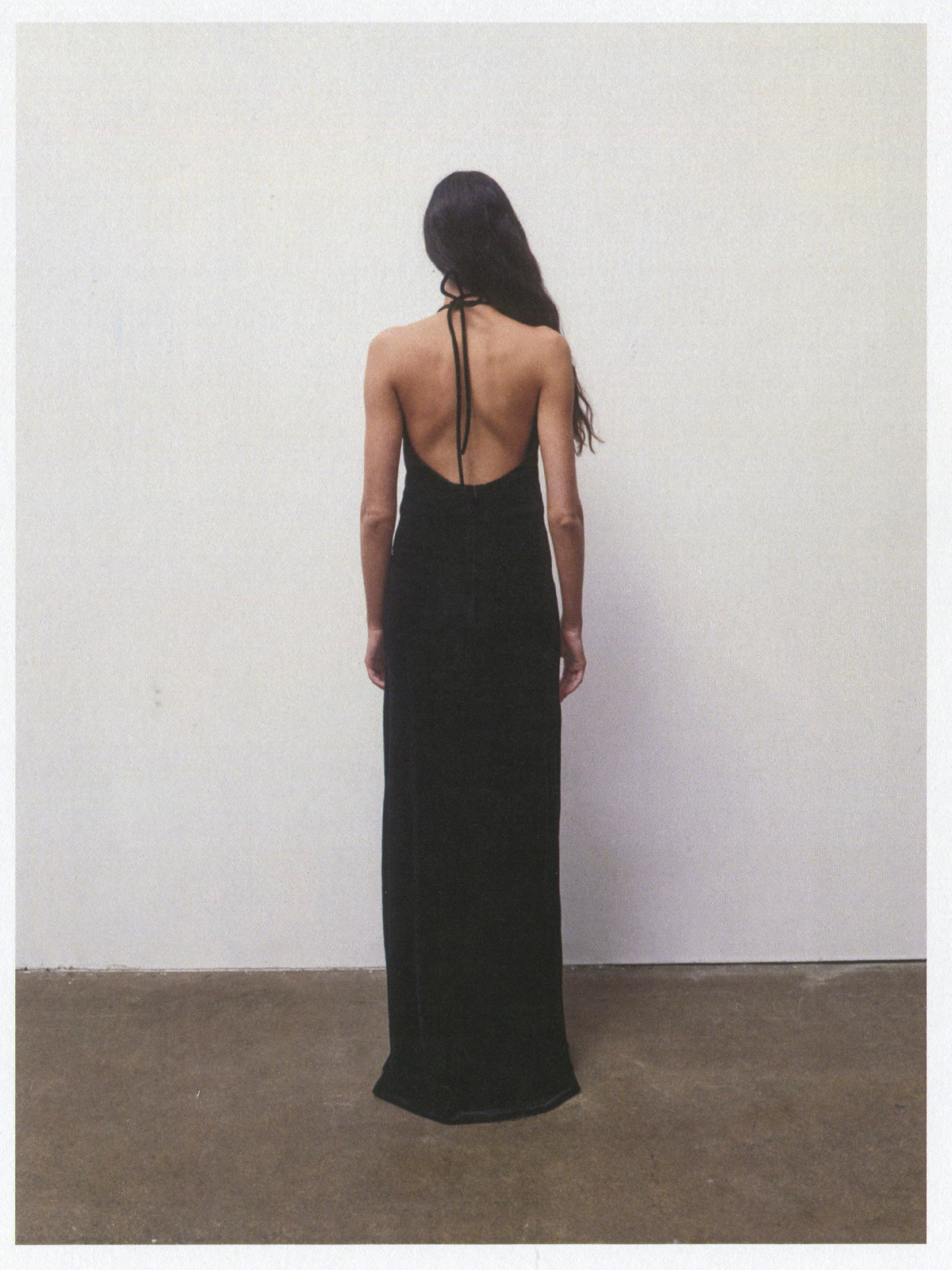 VELVET HALTER GOWN