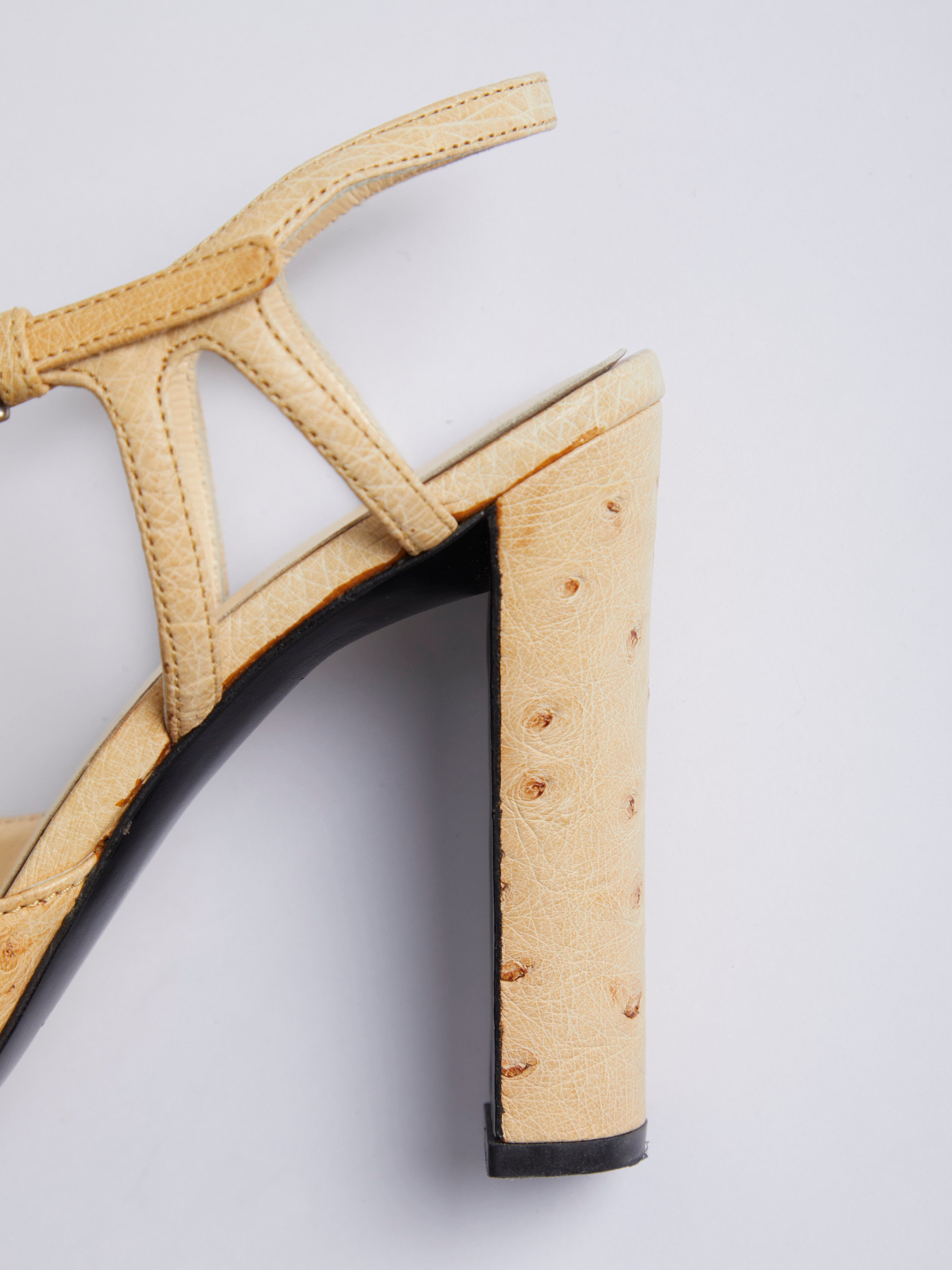 PRADA SPRING SUMMER 2000 OSTRICH HEELS