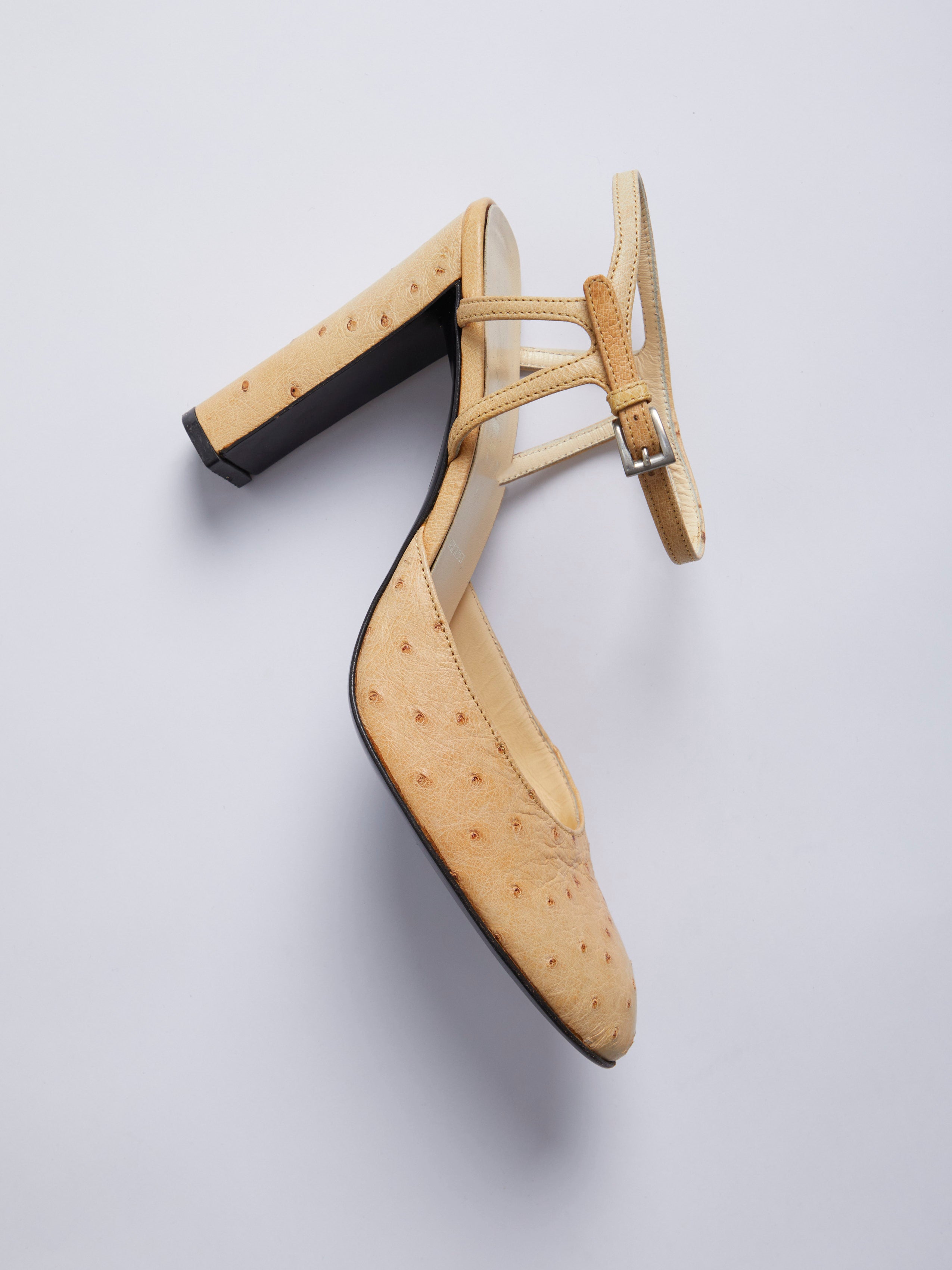 PRADA SPRING SUMMER 2000 OSTRICH HEELS