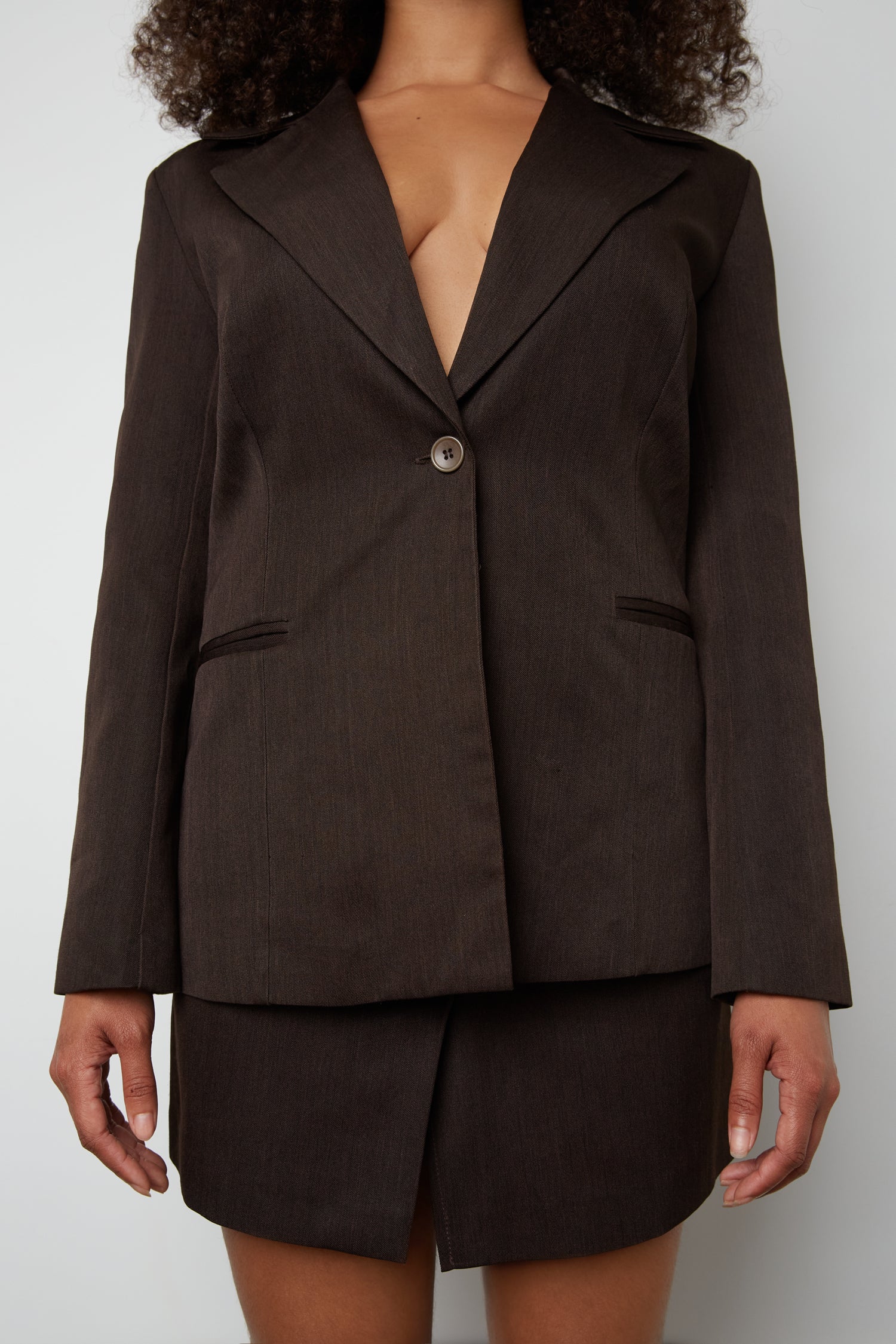 CHOCOLATE SKIRT SUIT