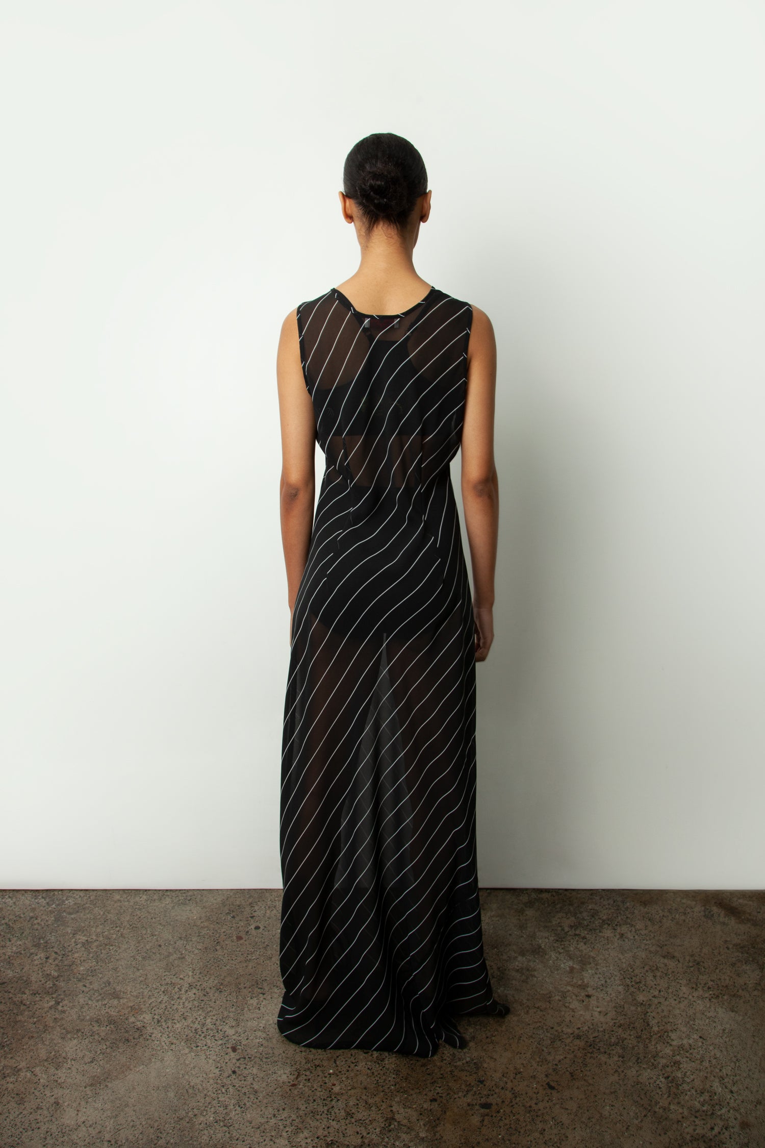 STRIPE BIAS DRESS