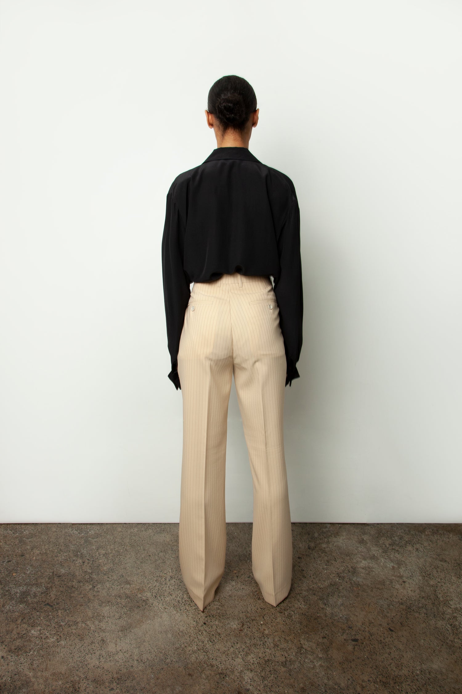 FLARED PINSTRIPE TROUSER