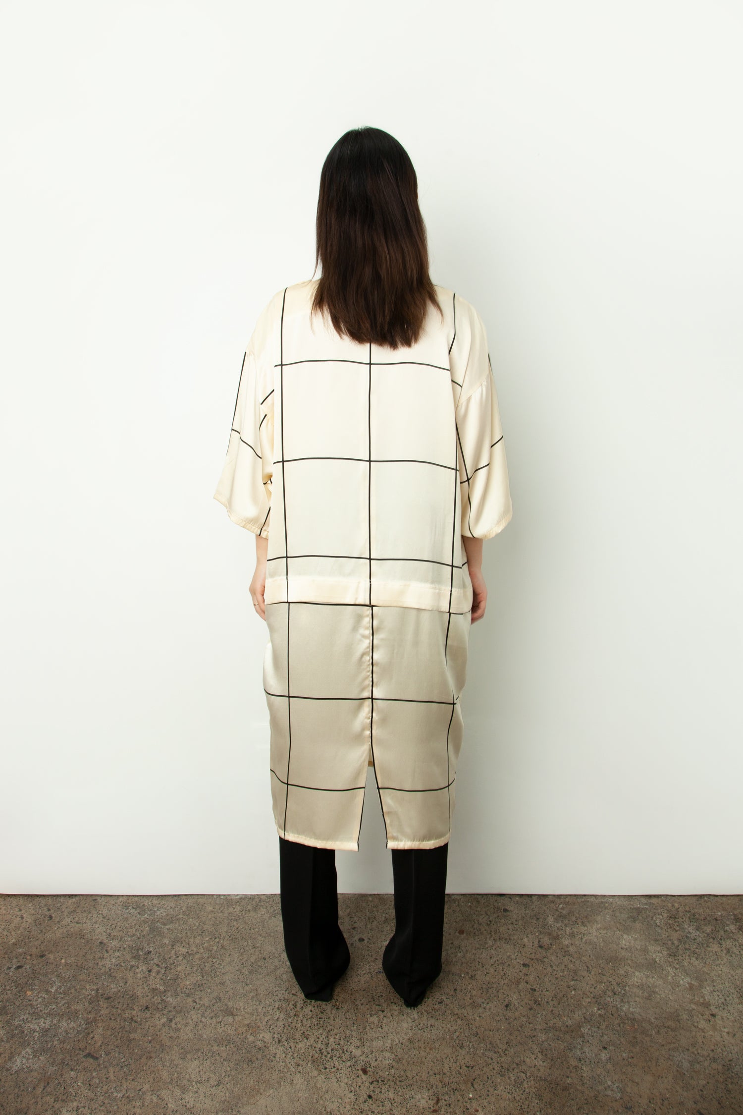 CHECK SILK DRESS