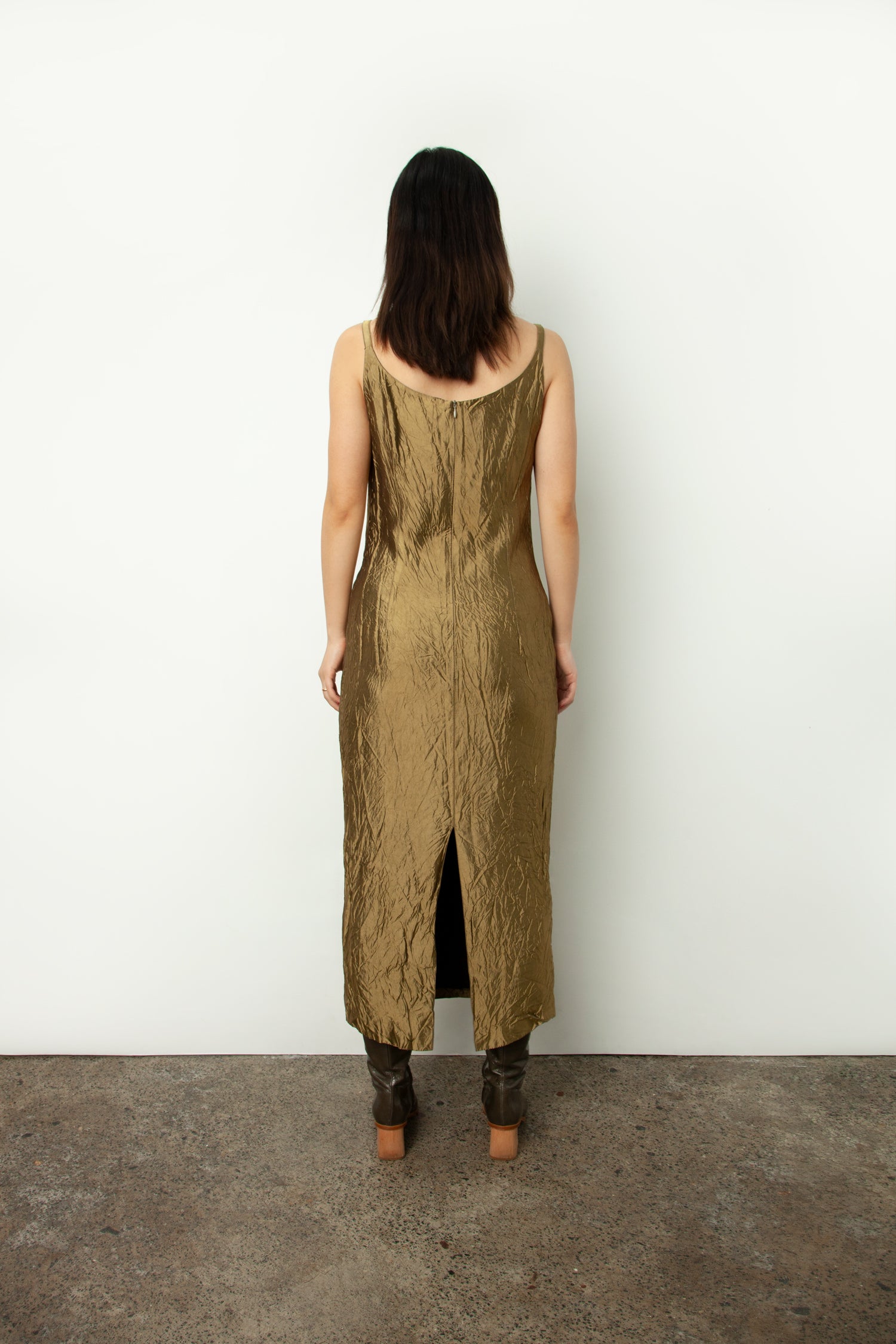 CRINKLE SLIP DRESS