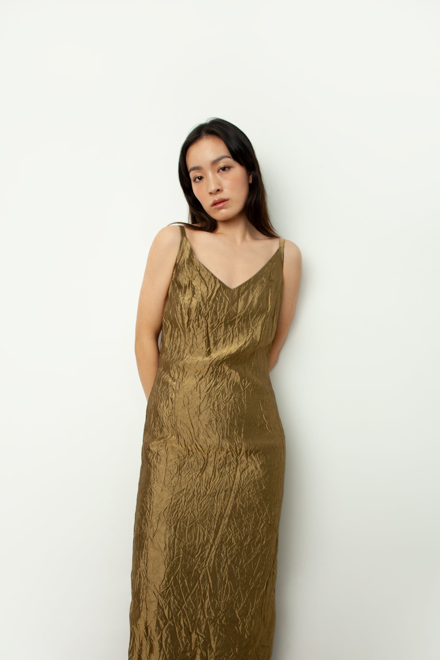 CRINKLE SLIP DRESS