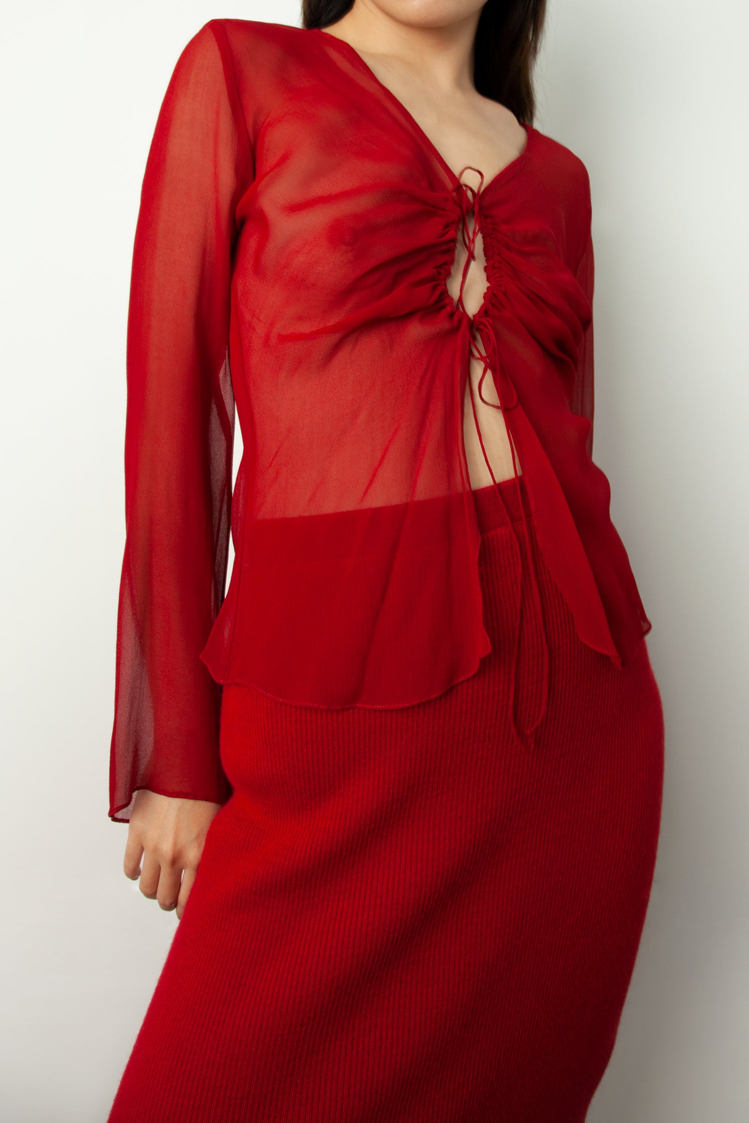 LISA HO SILK CHIFFON BLOUSE