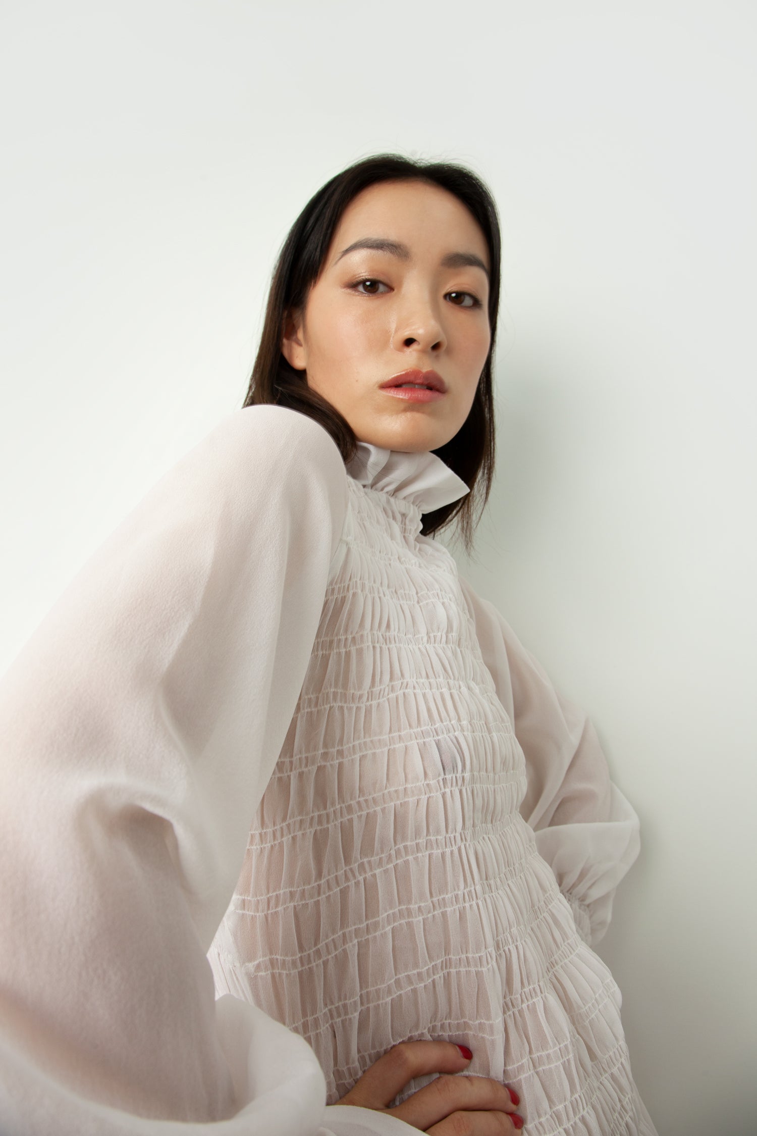 SHIRRED DRESS