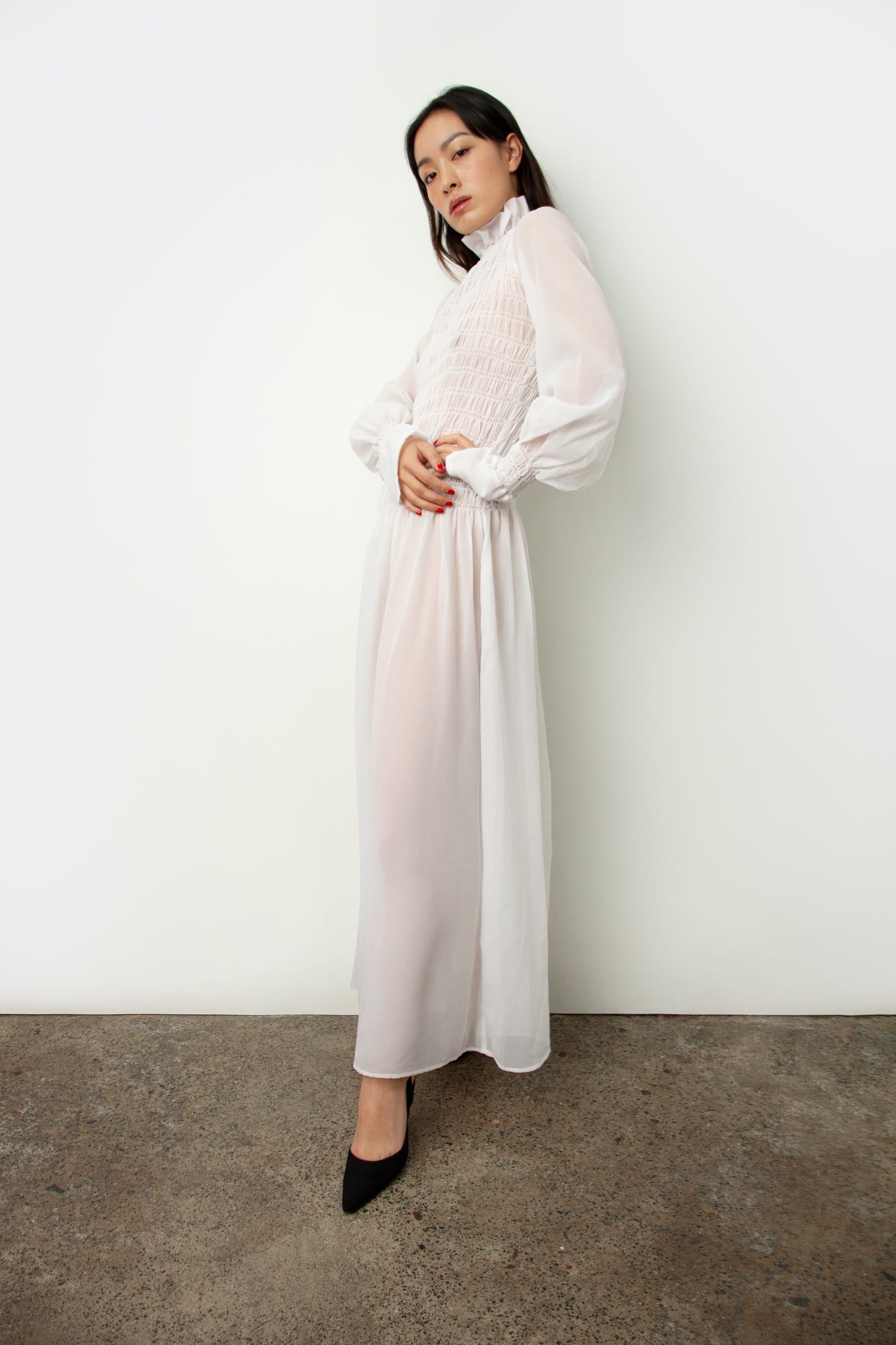 SHIRRED DRESS