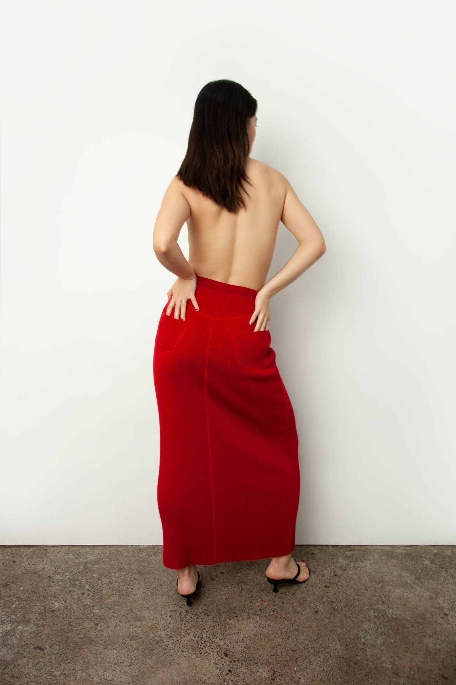WOOL JEAN SKIRT