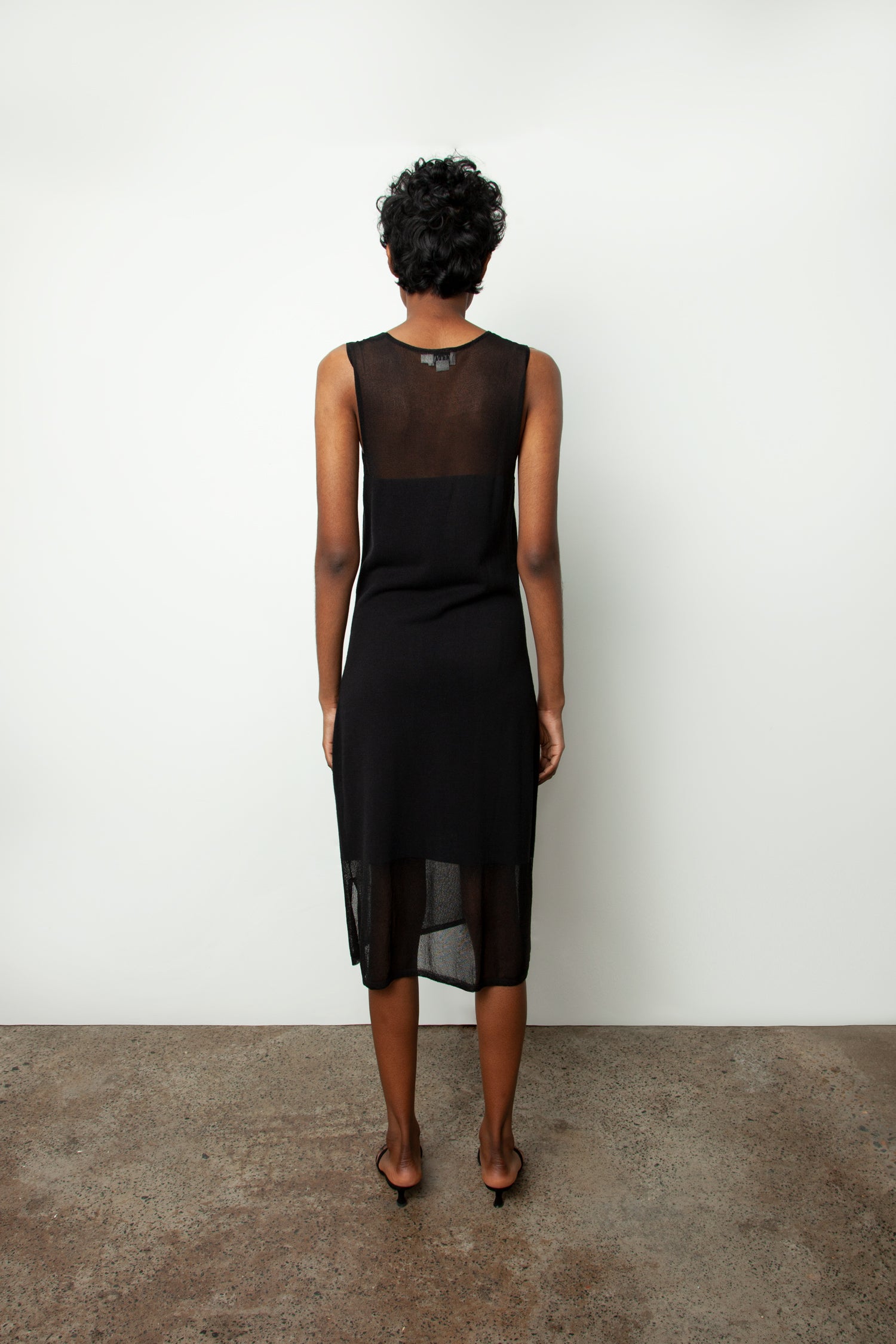 SHEER PANEL KNIT DRESS