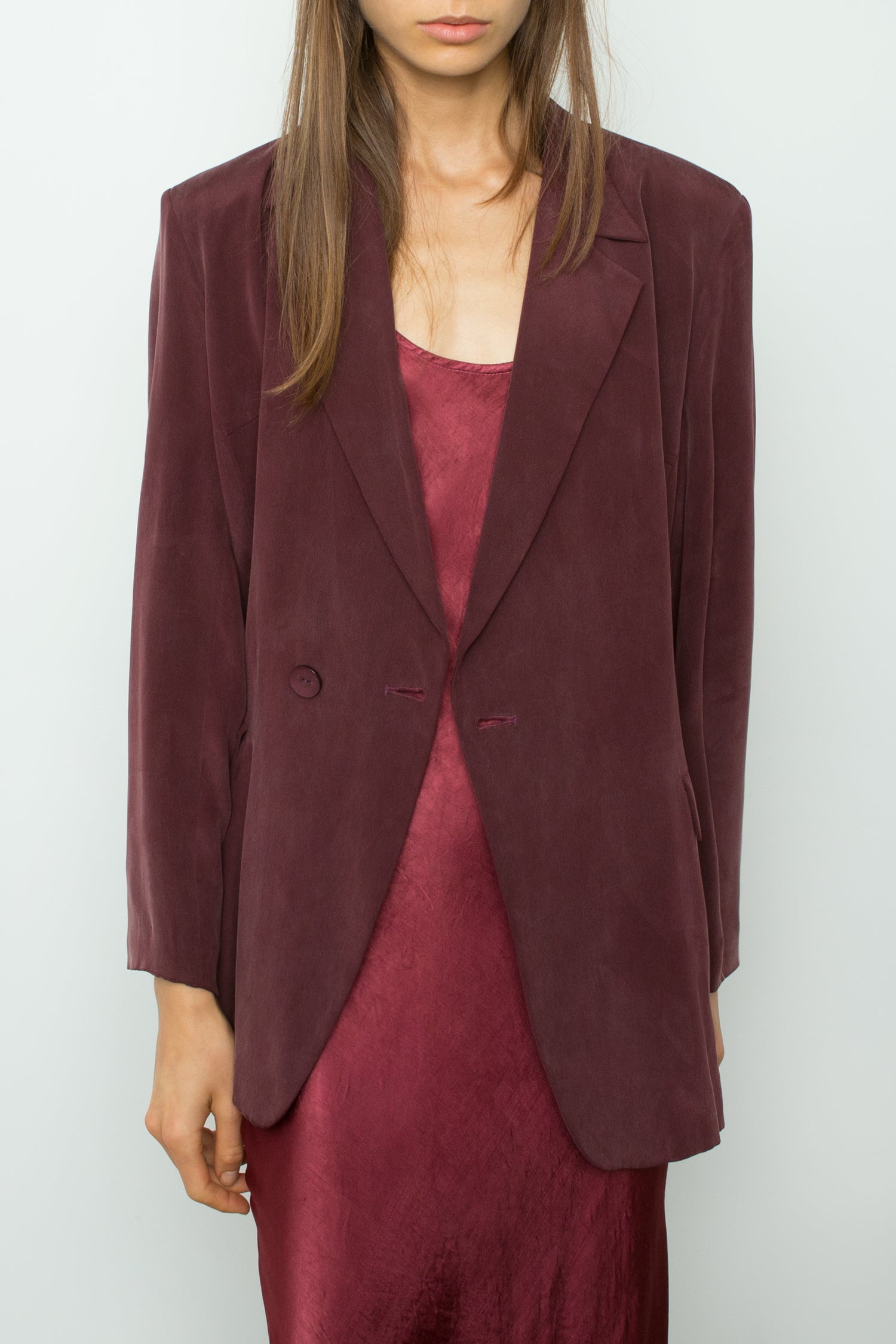 DOUBLE BREASTED SILK BLAZER