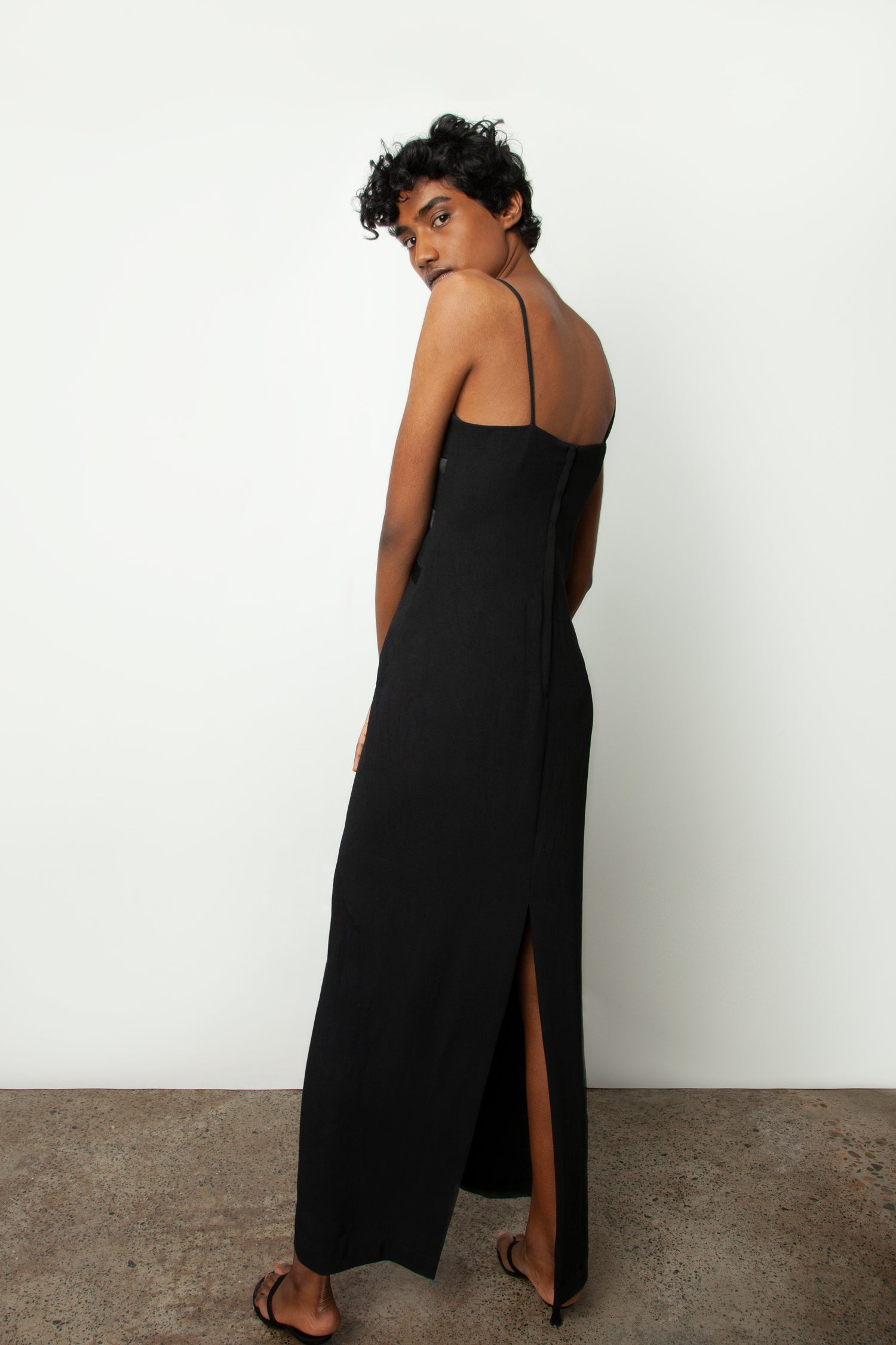 SILK TRIM SLIP DRESS