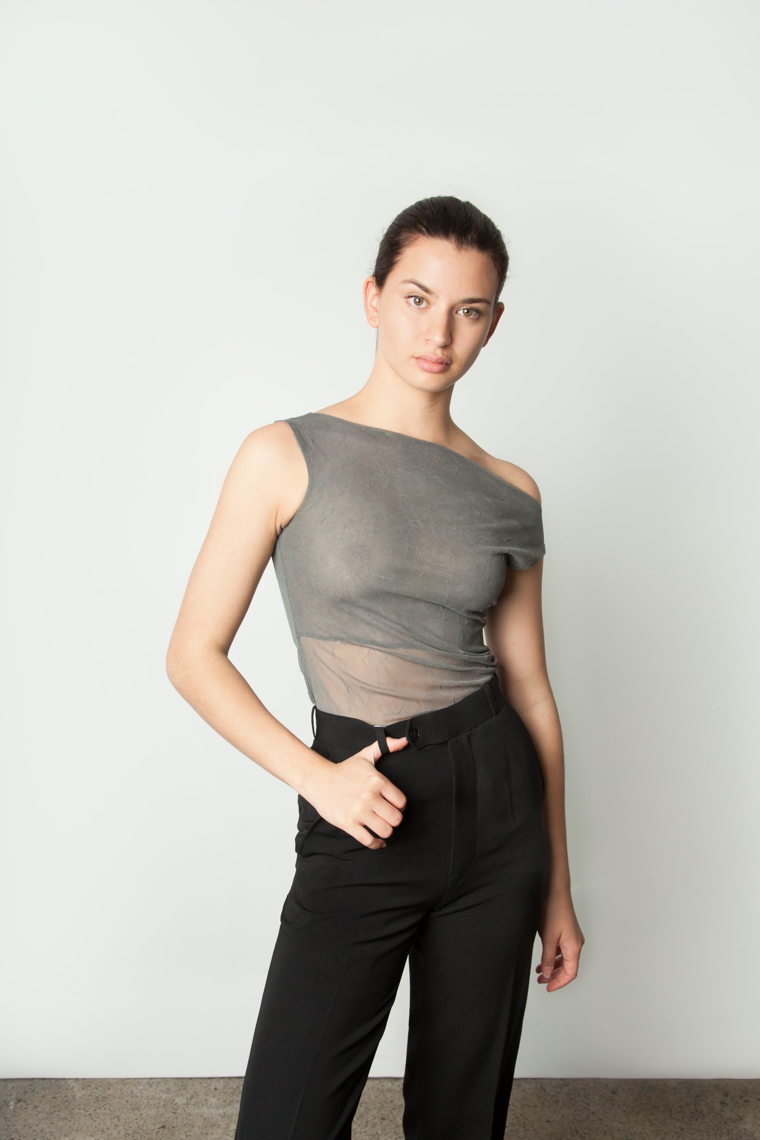 SHEER OFF THE SHOULDER TOP