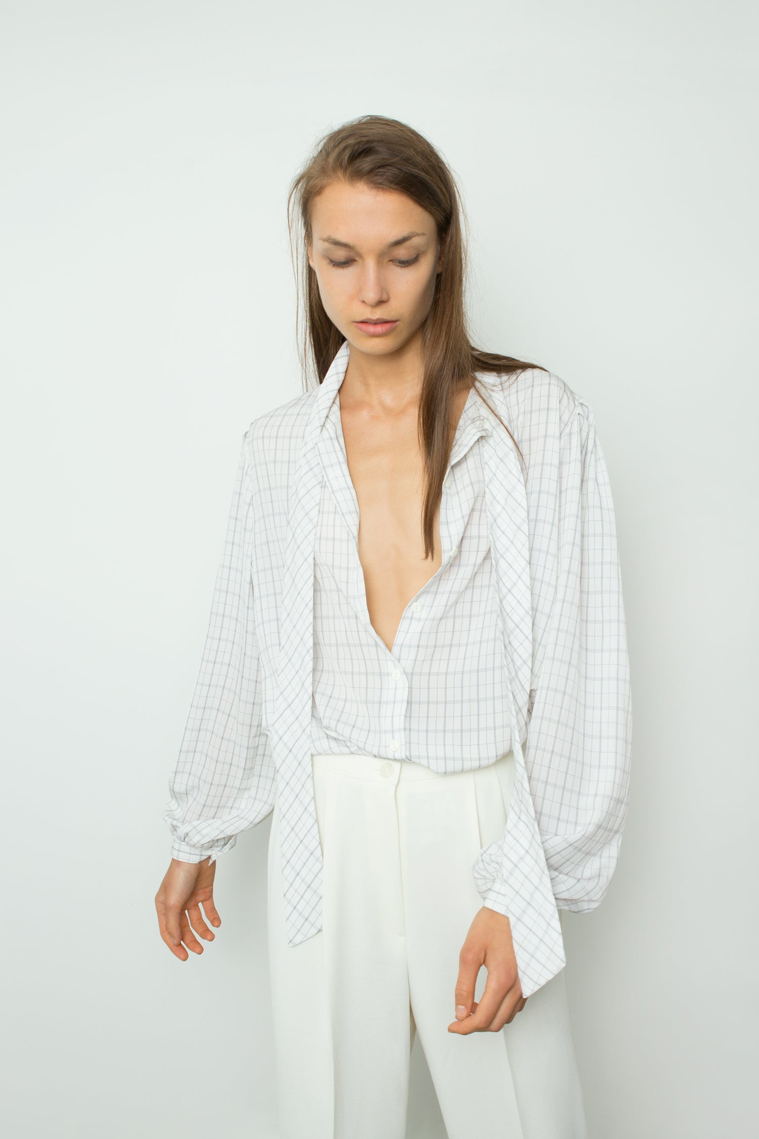CHECK BLOUSE