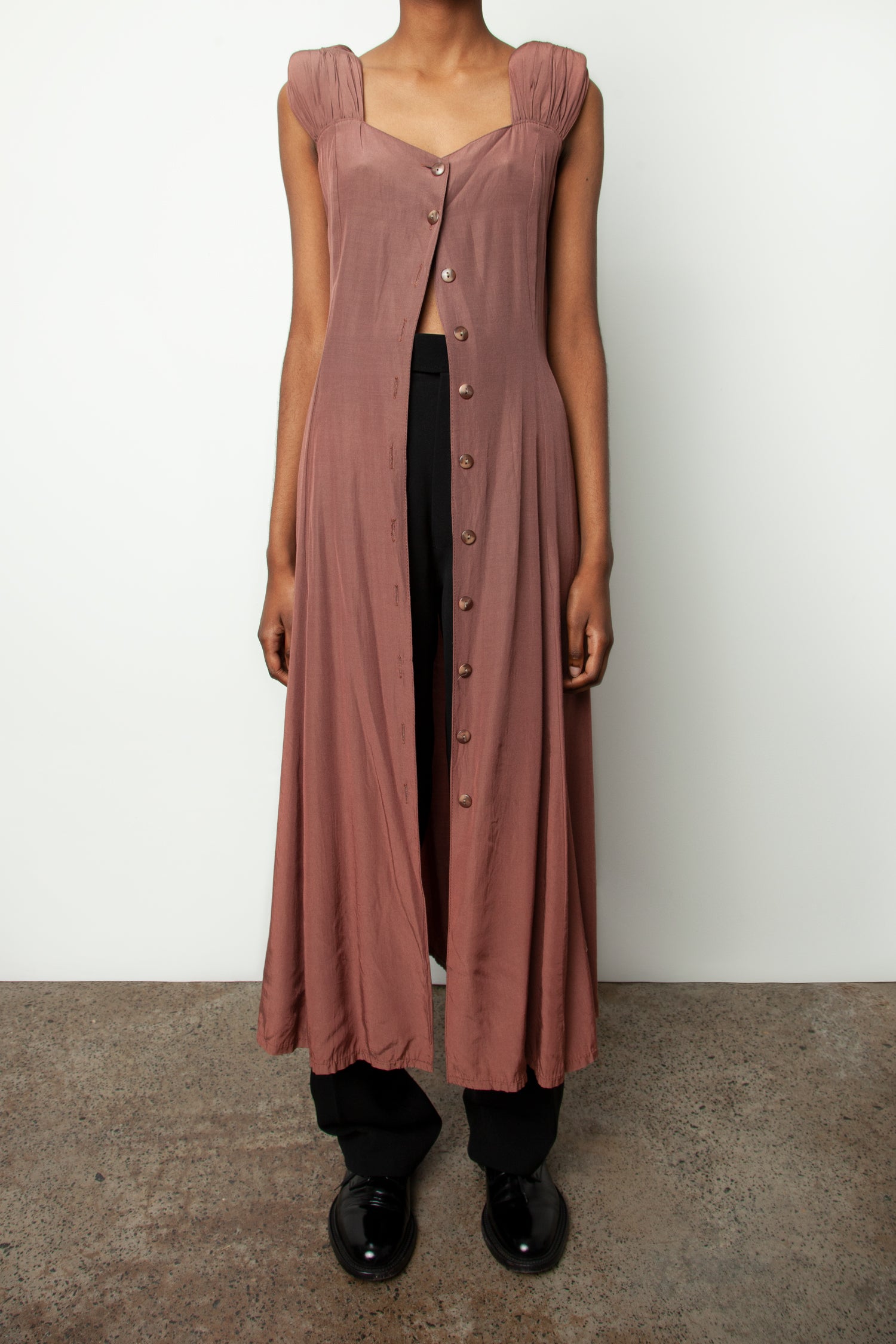 PADDED SHOULDER DRESS