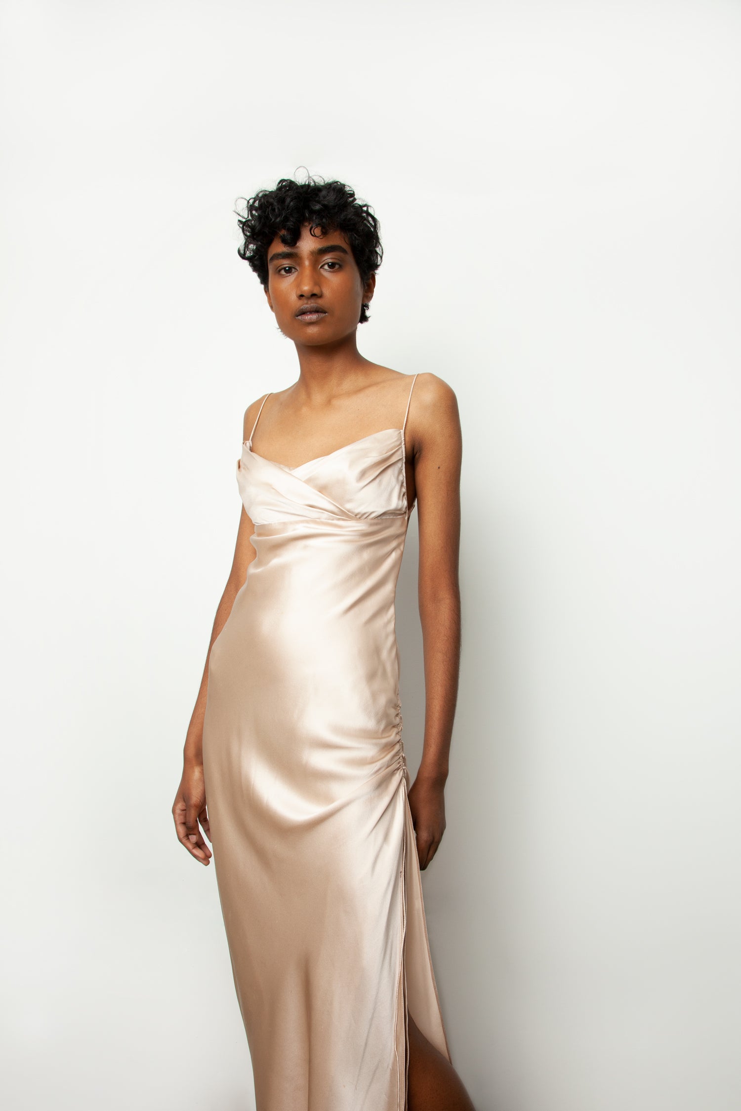 BACKLESS SILK SLIP DRESS