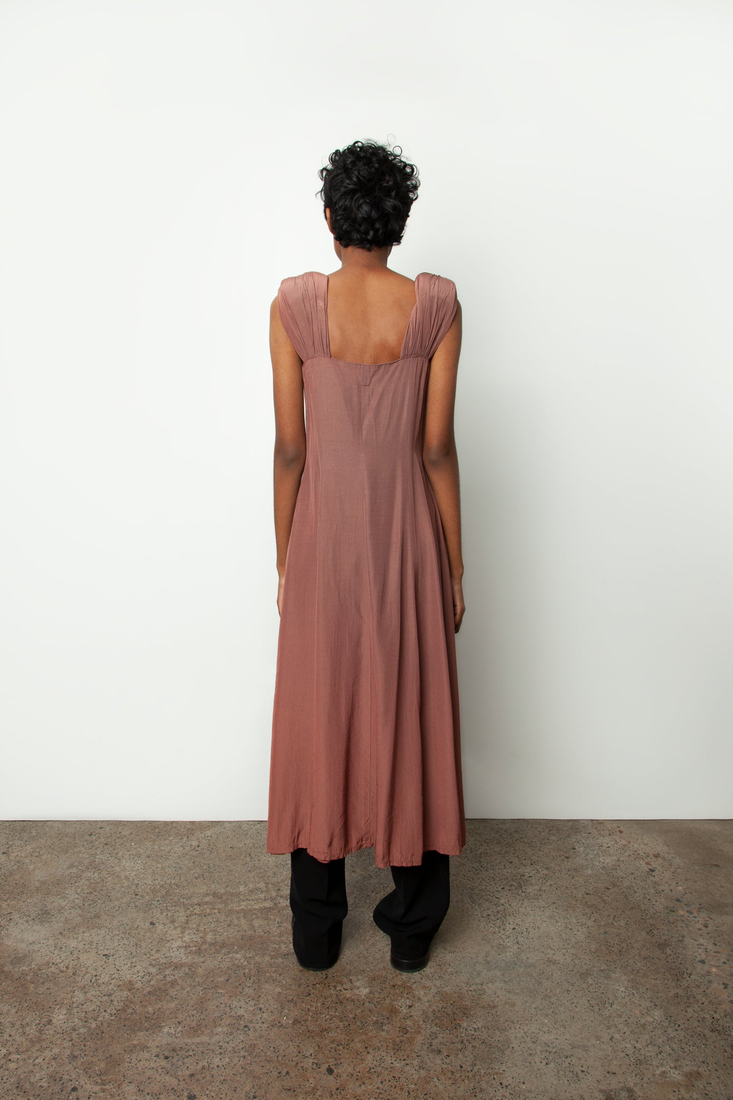 PADDED SHOULDER DRESS