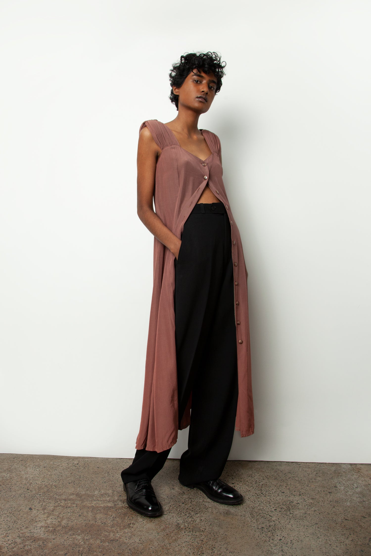 PADDED SHOULDER DRESS