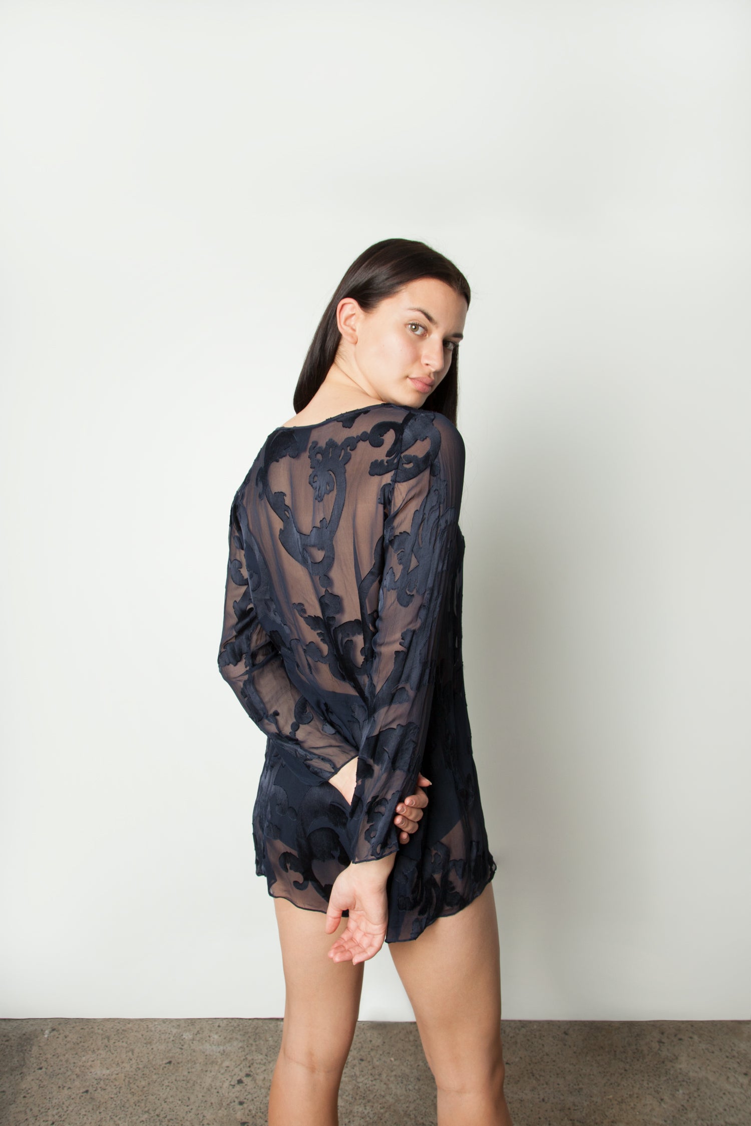 SILK DEVORE BLOUSE