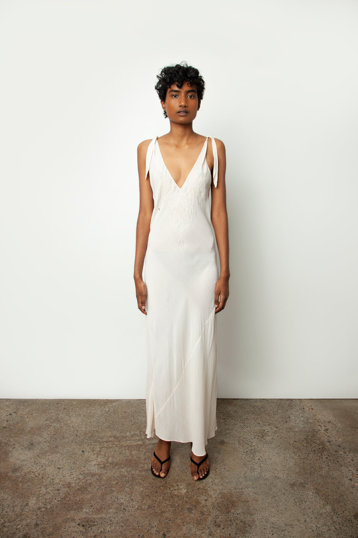EMBROIDERED SILK DRESS